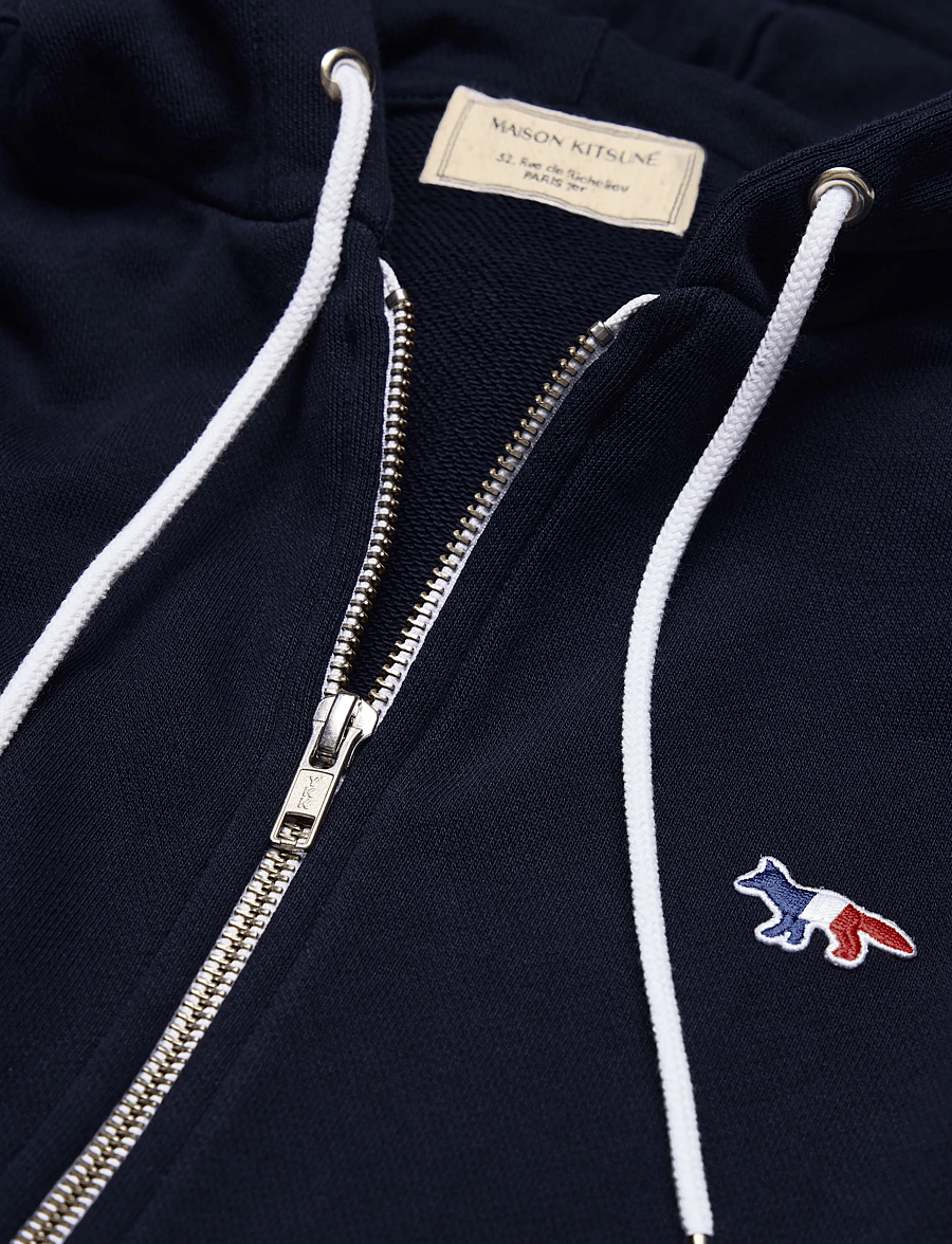 Maison Kitsune - TRICOLOR FOX PATCH ZIP HOODIE - hoodies - navy - 5