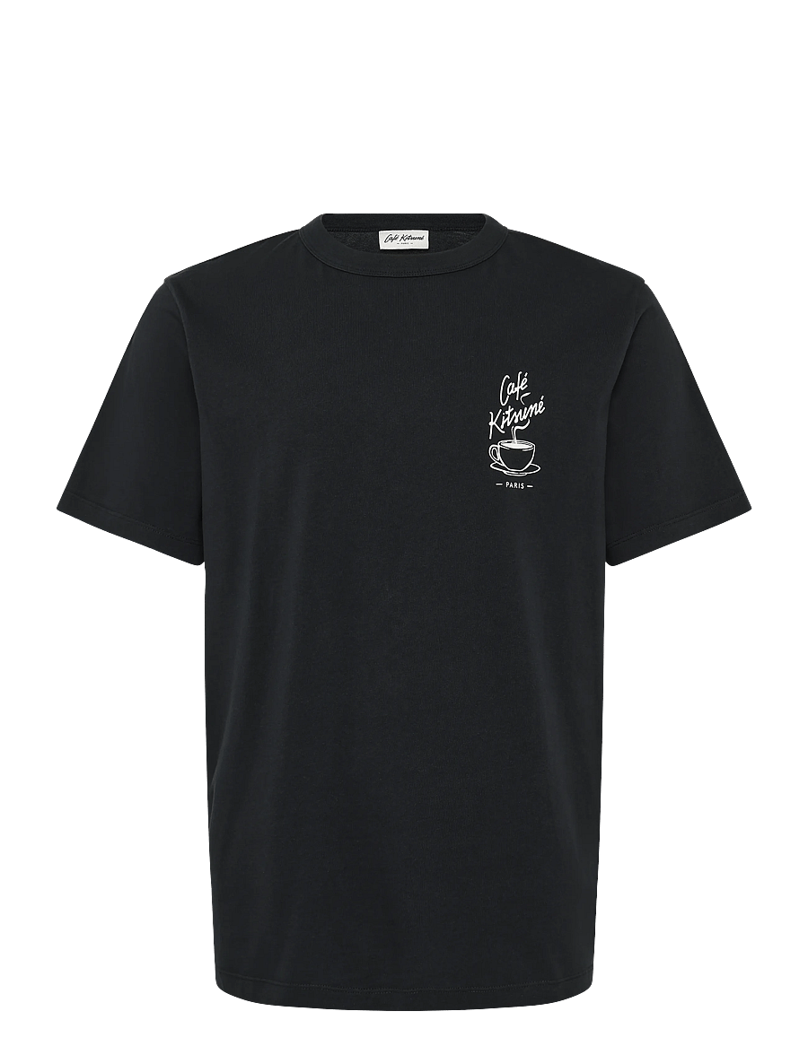 Maison Kitsune - CAFE KITSUNE COFFEE CUP RELAX TEE-SHIRT - kurzärmelige t-shirts - black - 0