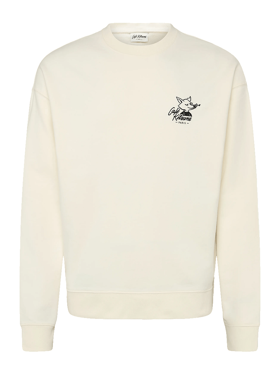 Maison Kitsune - CAFÉ KITSUNÉ FOX RELAXED SWEATSHIRT - sweatshirts - tapioca - 1