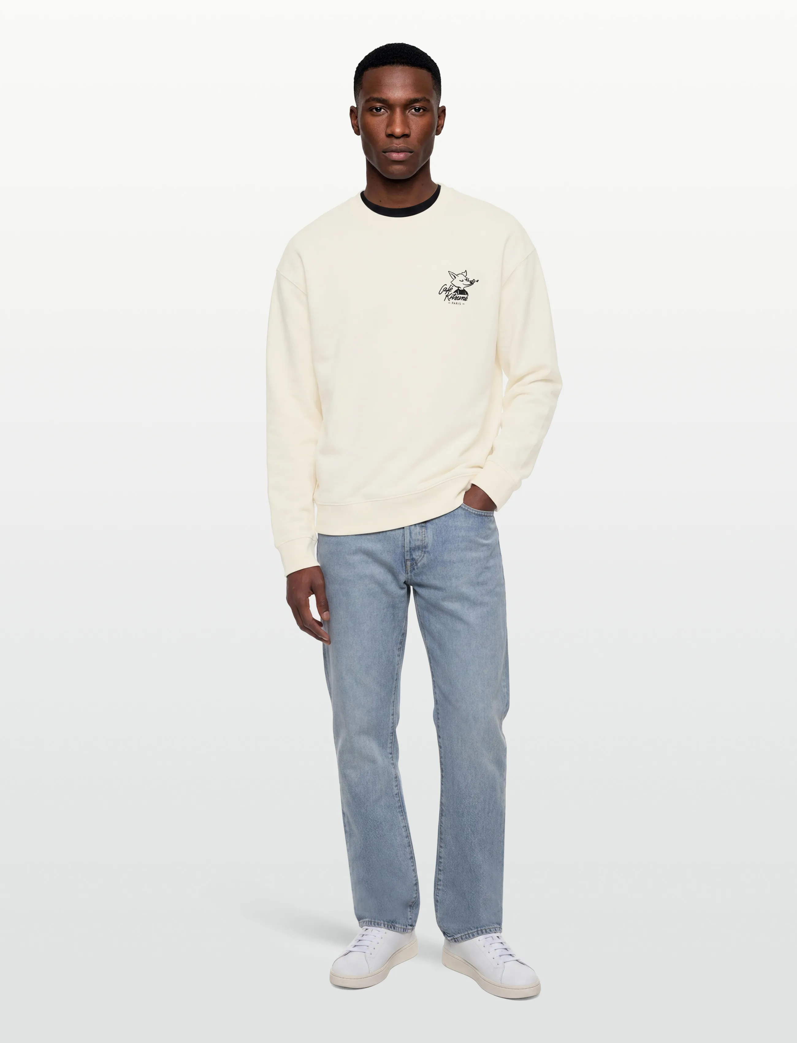 Maison Kitsune CAFÉ KITSUNÉ FOX RELAXED SWEATSHIRT - Sweatshirts - TAPIOCA / cream