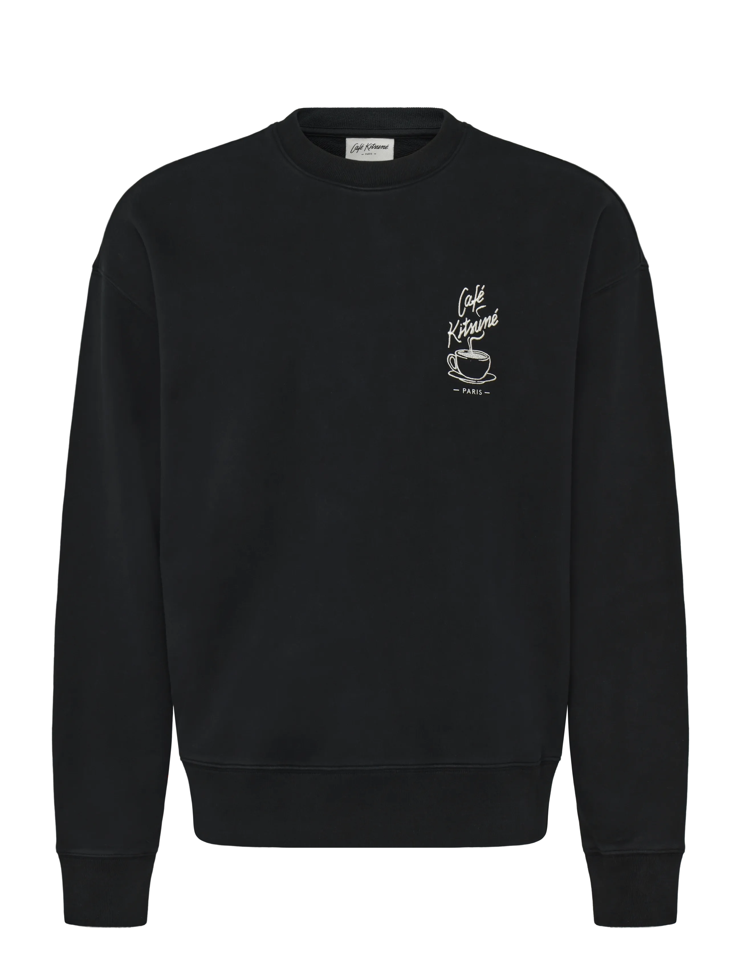 Maison Kitsune CAFÉ KITSUNÉ COFFEE CUP RELAXED SWEATSHIRT - Sweatshirts - BLACK / black