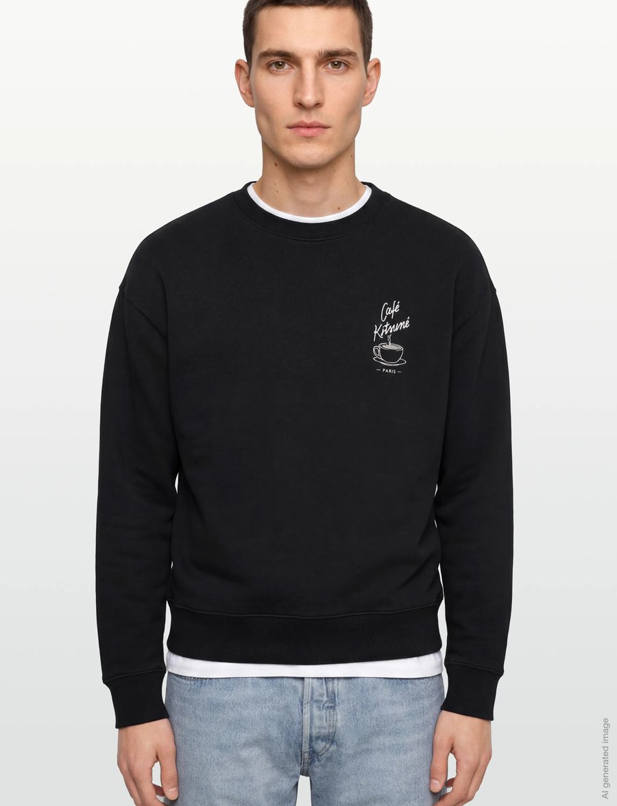 Maison Kitsune - CAFÉ KITSUNÉ COFFEE CUP RELAXED SWEATSHIRT - sweatshirts - black - 3