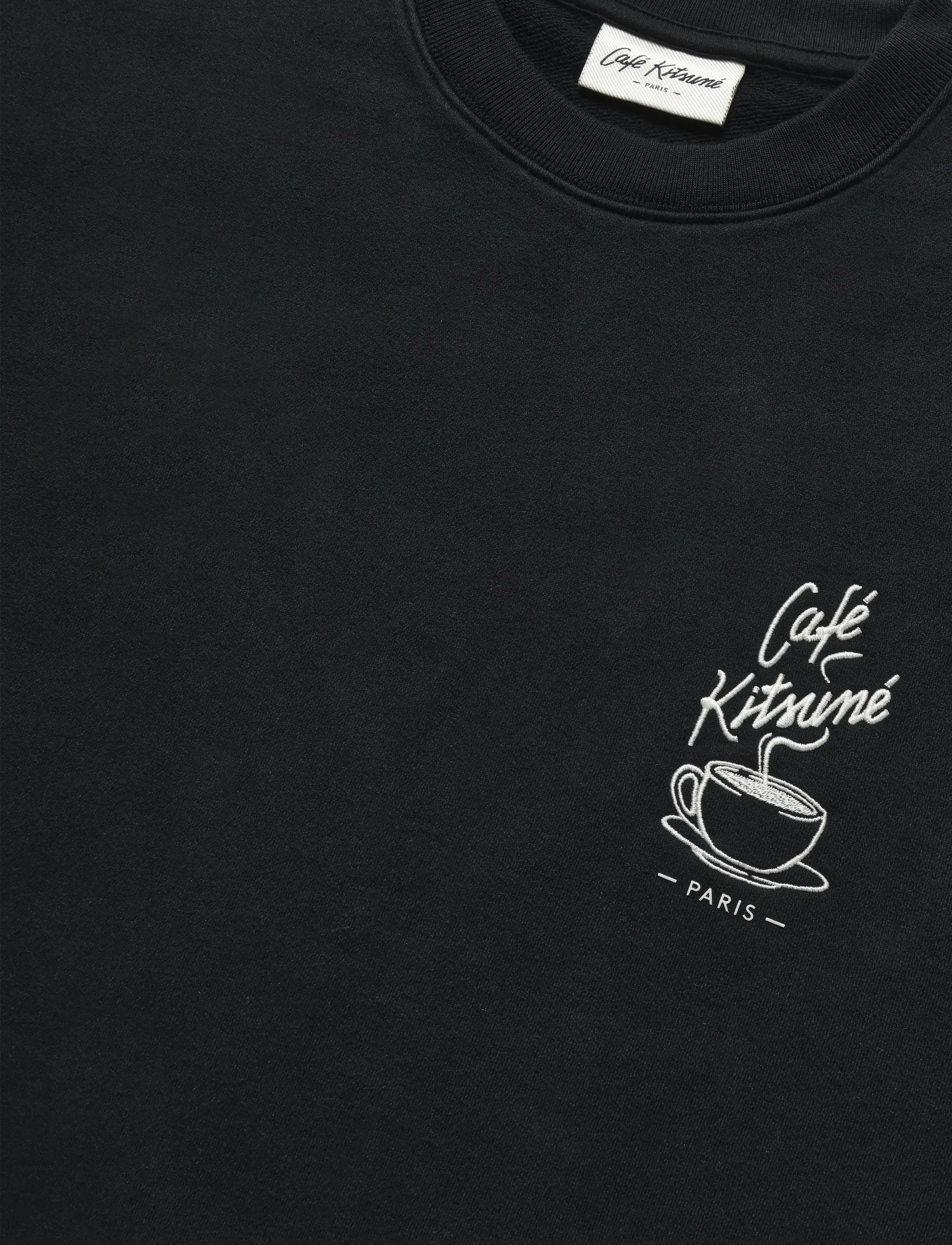 Maison Kitsune - CAFÉ KITSUNÉ COFFEE CUP RELAXED SWEATSHIRT - black - 2