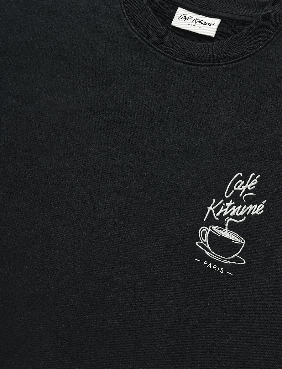 Maison Kitsune - CAFÉ KITSUNÉ COFFEE CUP RELAXED SWEATSHIRT - sweatshirts - black - 5