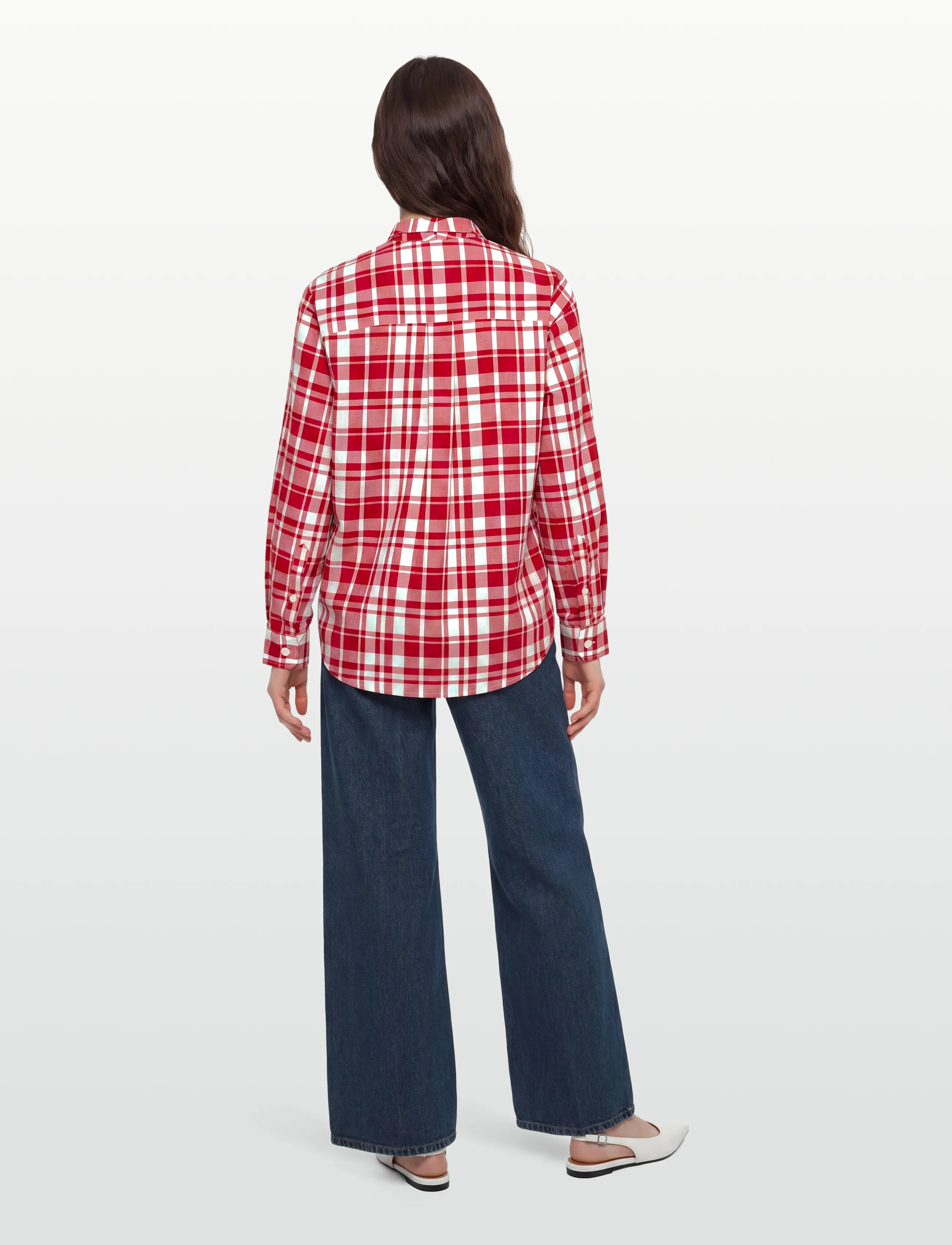 Maison Kitsune - AXEL PUSSY BOW SHIRT - red check - 4