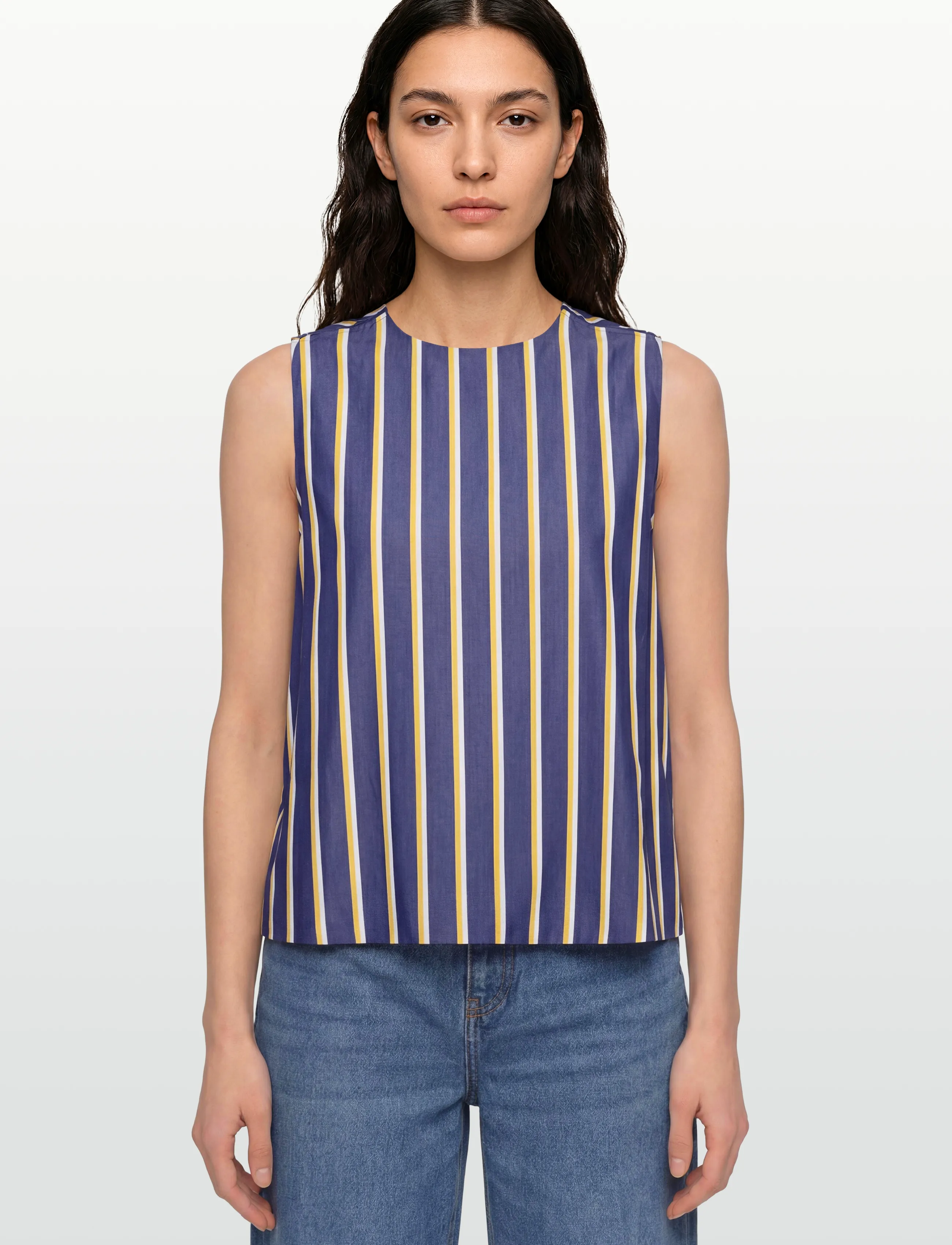 Maison Kitsune - STRIPES HOLLY FLARED TOP - navy stripe - 3