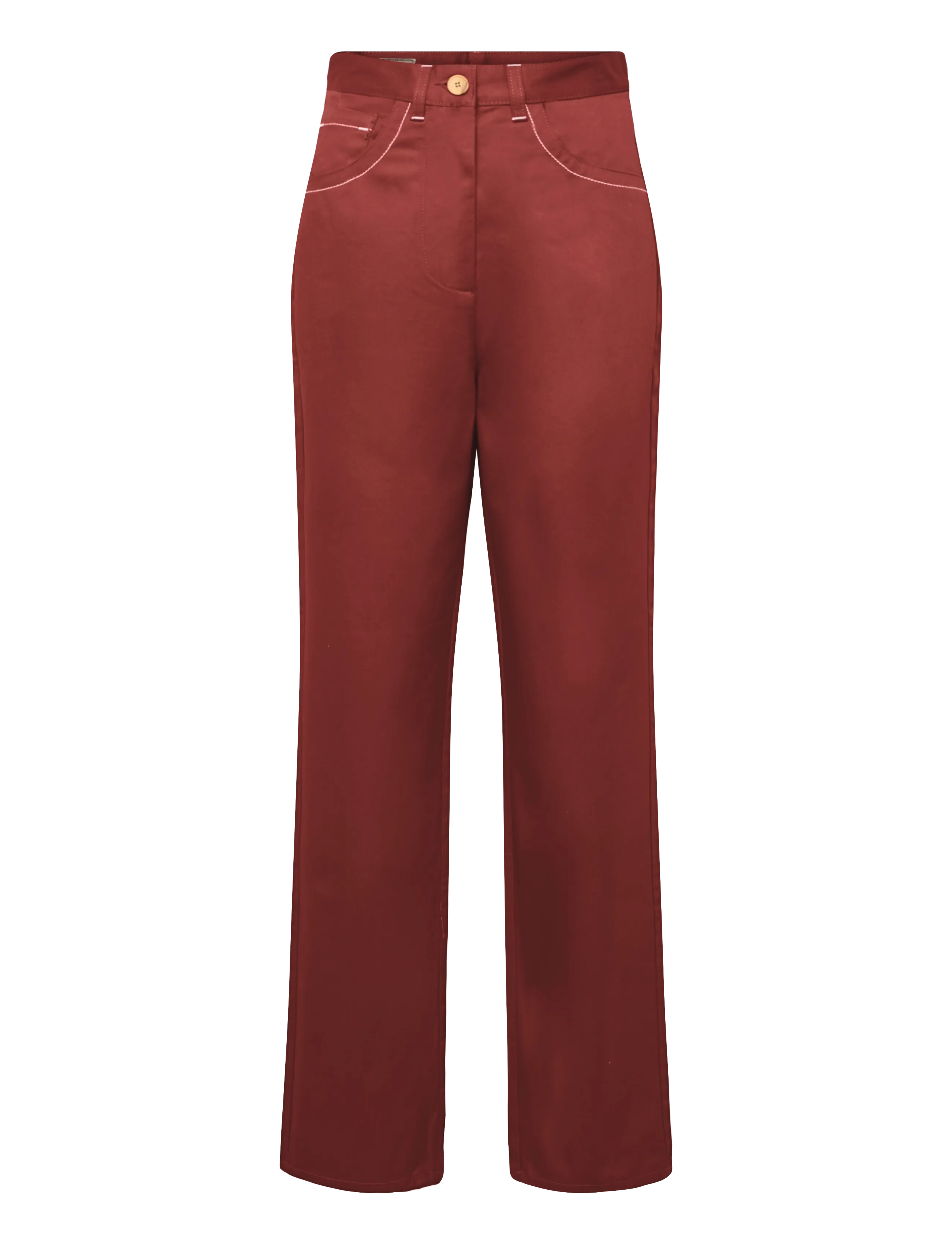 Maison Kitsune - SUN WIDE-LEG PANT - wide leg trousers - red - 1