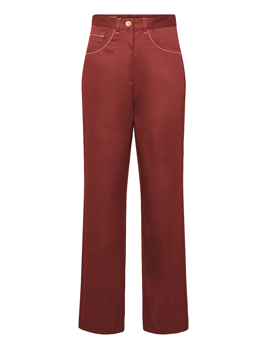 Maison Kitsune - SUN WIDE-LEG PANT - wide leg trousers - red - 1