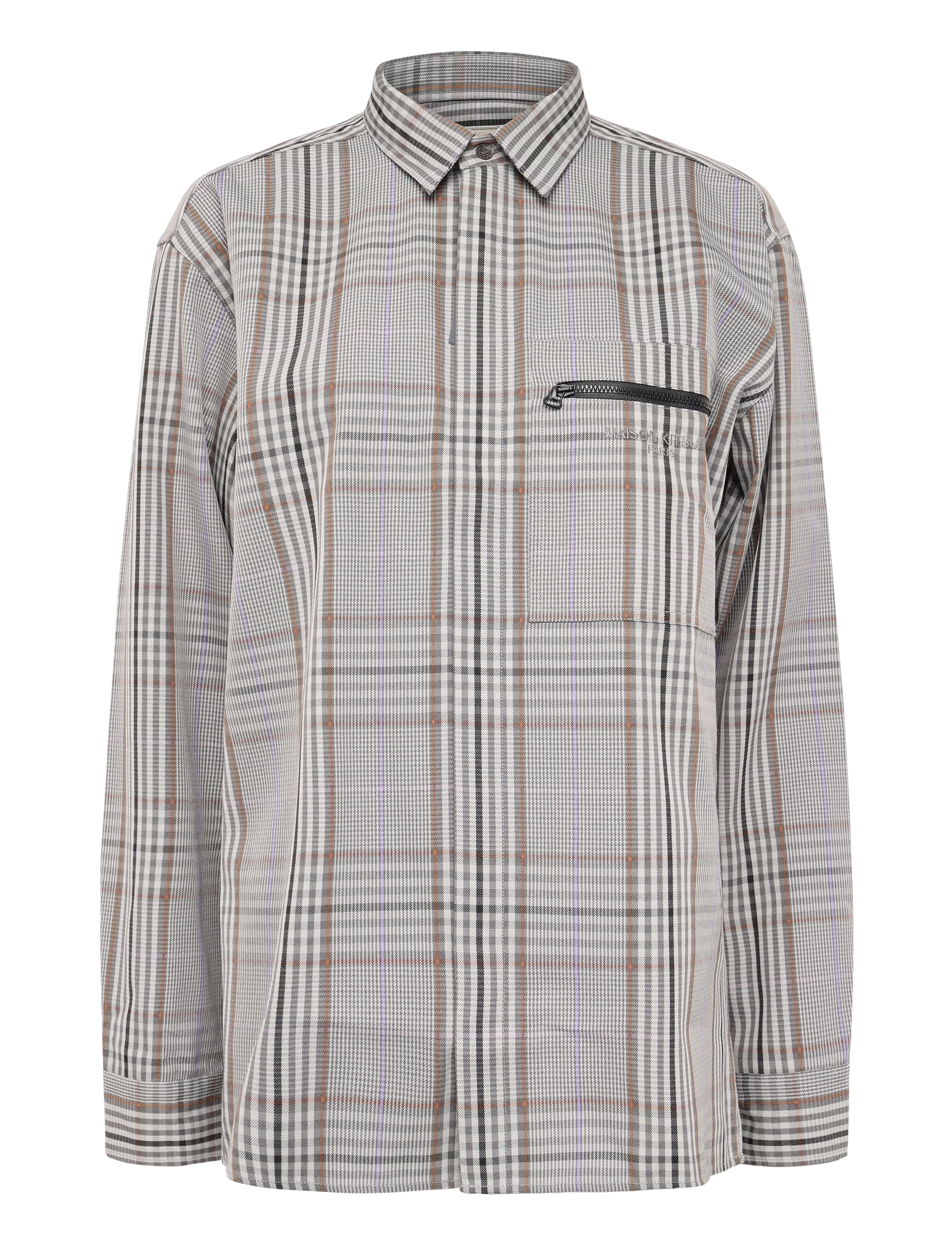 Maison Kitsune Zipped Shirt, XXS, Shirts, Grau - Casual Männerswear