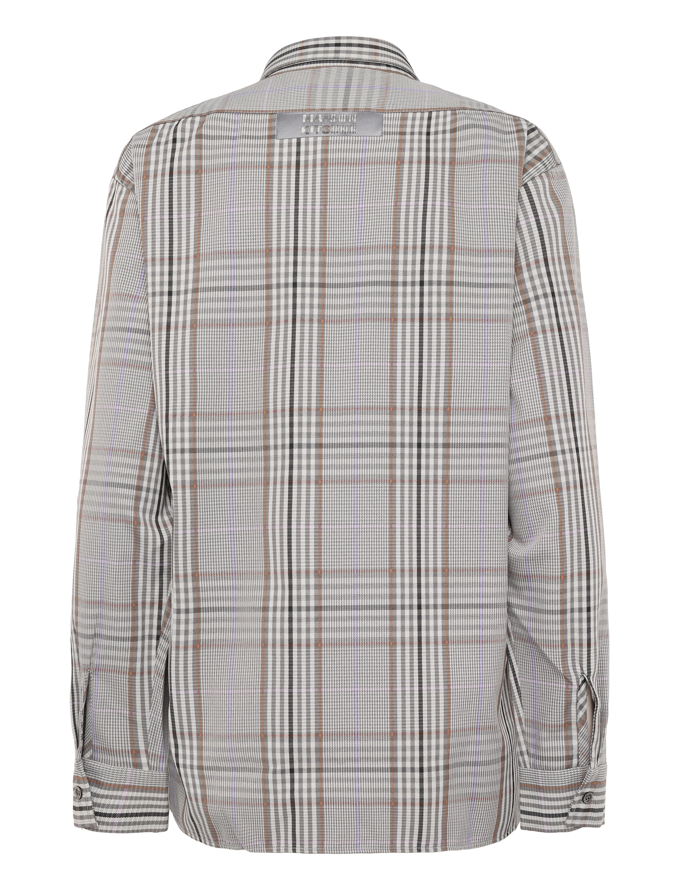 Maison Kitsune - ZIPPED SHIRT - light grey check - 1