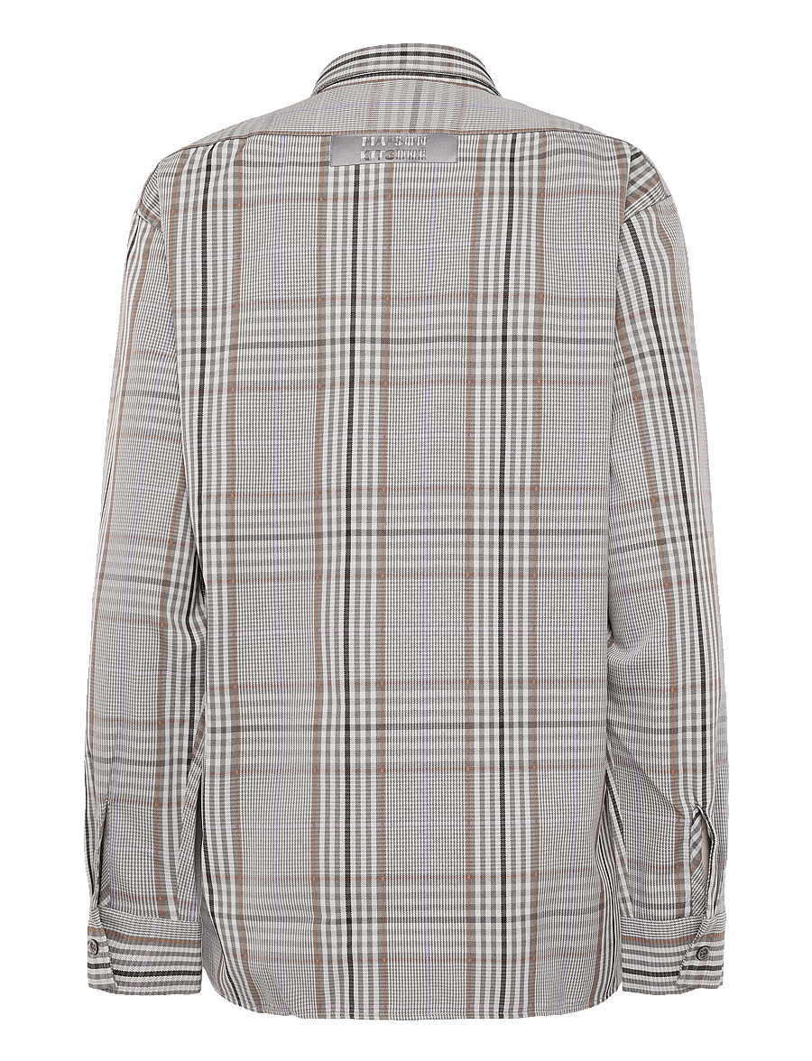 Maison Kitsune - ZIPPED SHIRT - mønstrede skjorter - light grey check - 1
