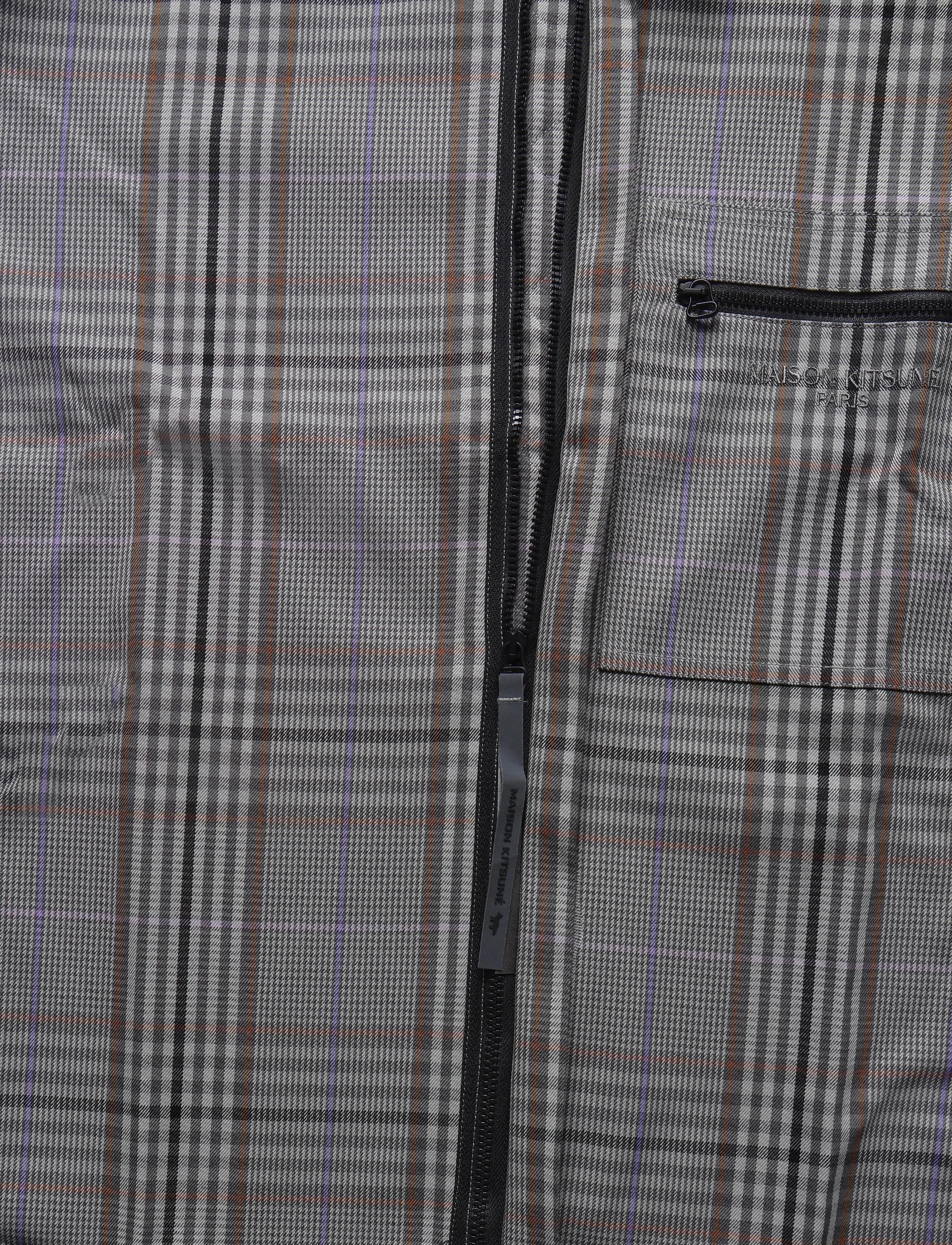 Maison Kitsune - ZIPPED SHIRT - light grey check - 3