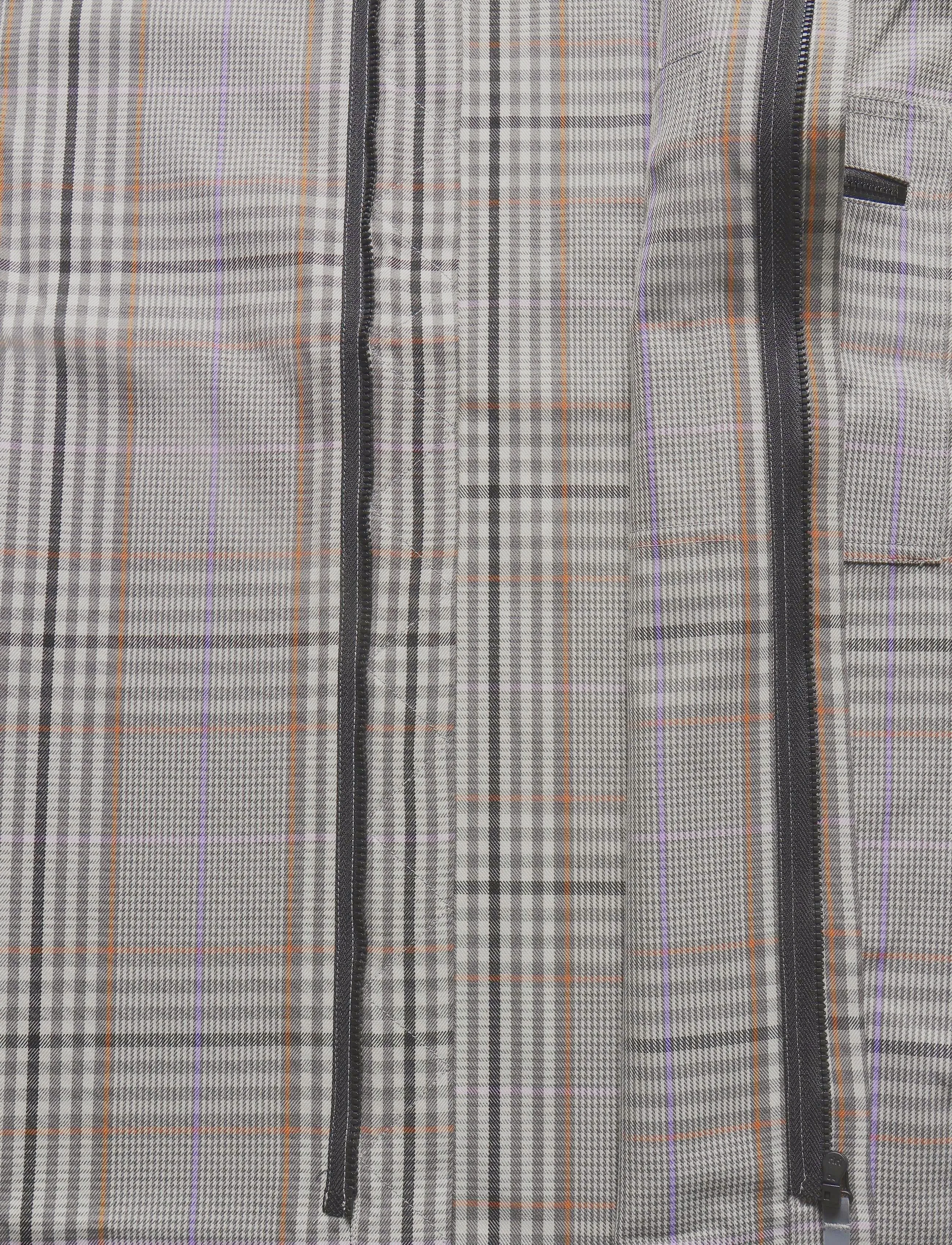 Maison Kitsune - ZIPPED SHIRT - light grey check - 4