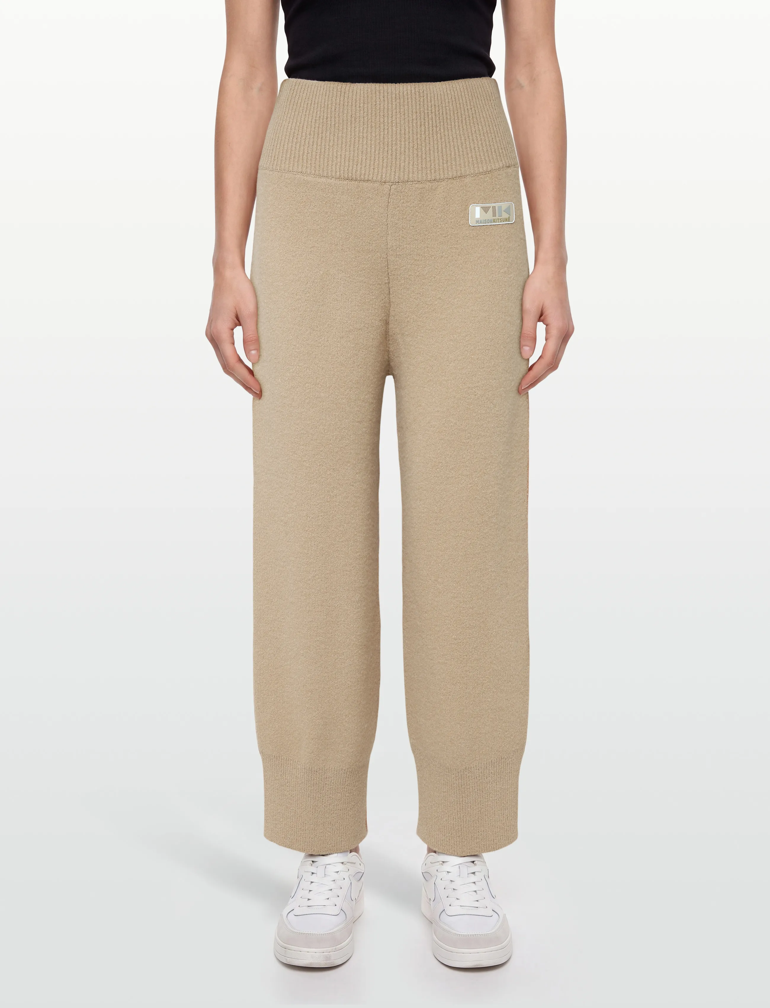 Maison Kitsune - TWO-TONE KNITTED PANTS - poolpikad püksid - beca - 3