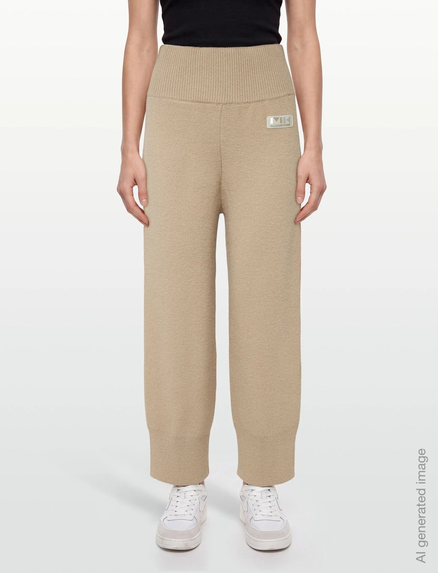 Maison Kitsune - TWO-TONE KNITTED PANTS - poolpikad püksid - beca - 3
