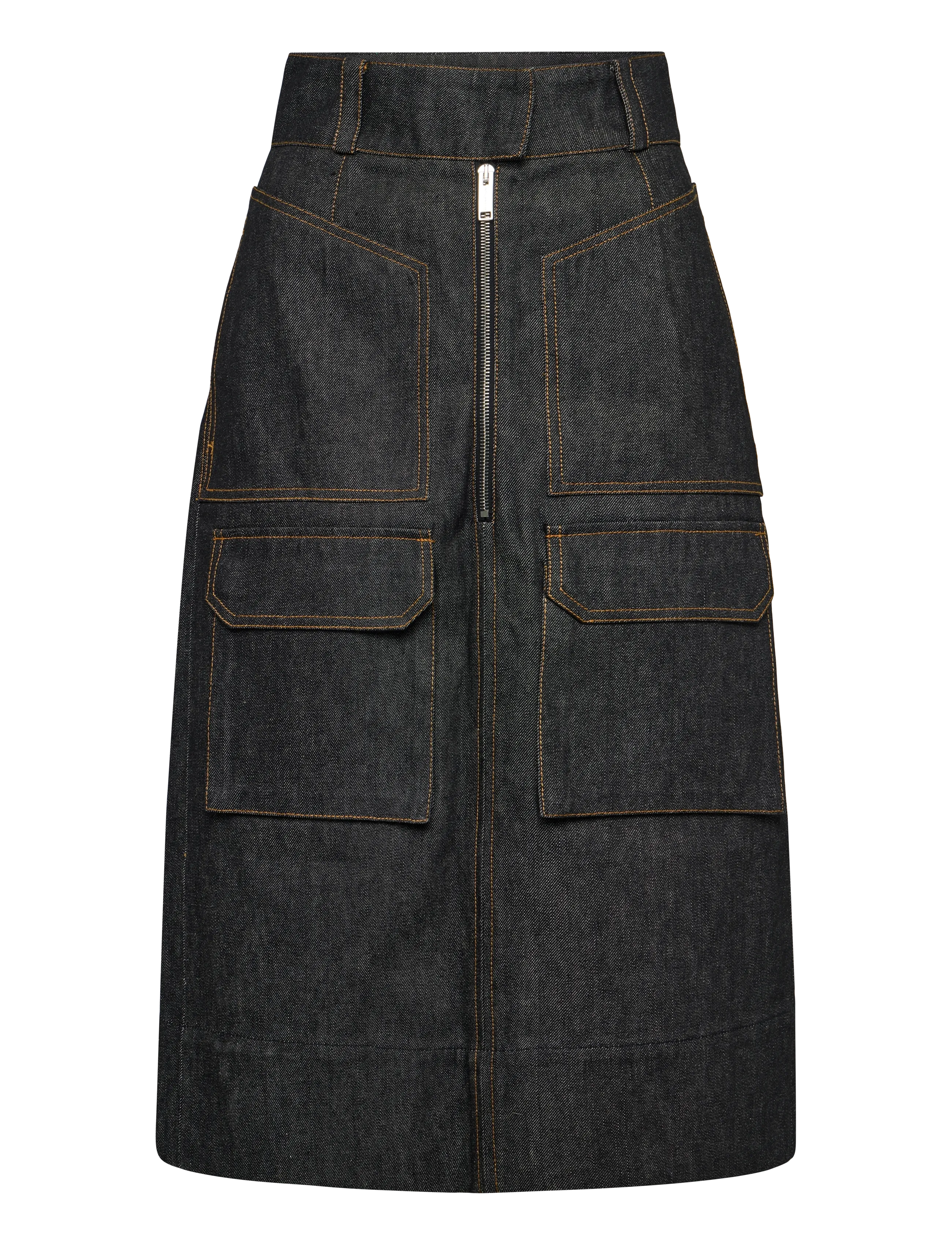 Maison Kitsune ARMY SKIRT - Džinsiniai sijonai - BLACK / black