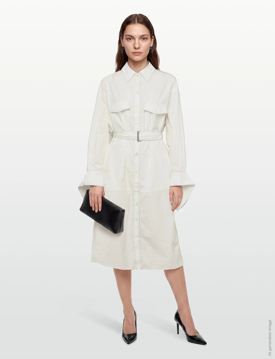 Maison Kitsune - SHIRT DRESS - robes chemises - off white - 0