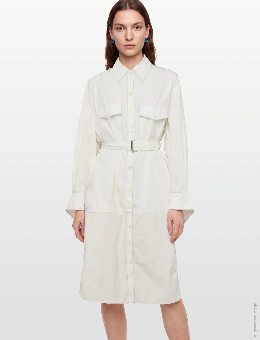 Maison Kitsune - SHIRT DRESS - robes chemises - off white - 3