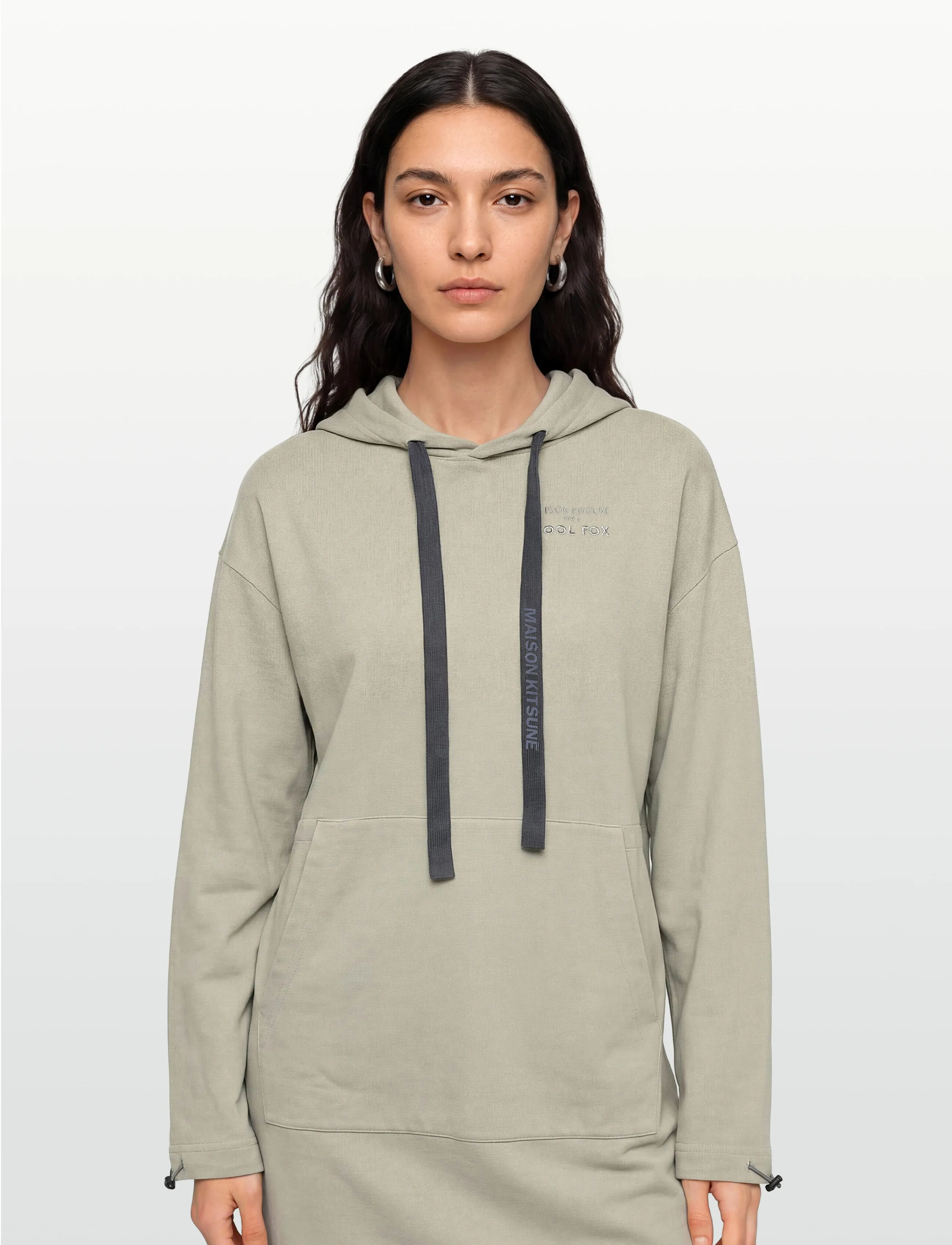 Maison Kitsune - HOODIE DRESS - stickade klänningar - beige - 3