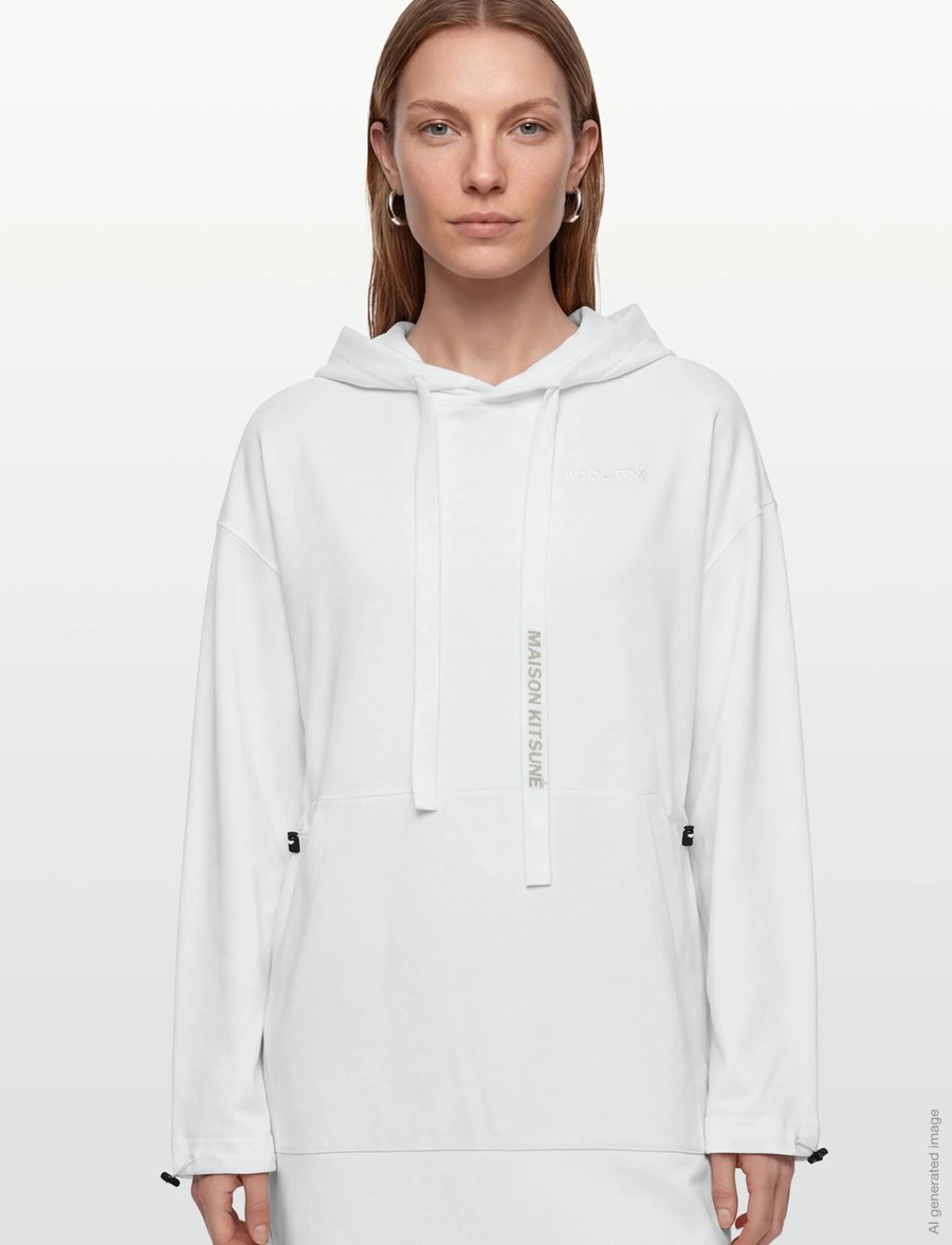 Maison Kitsune - HOODIE DRESS - konfirmation - white - 3