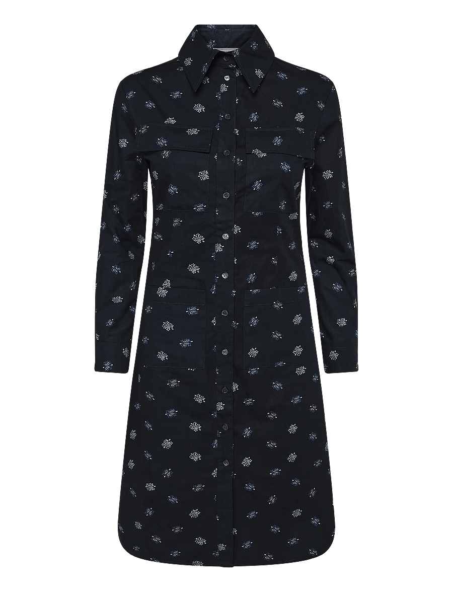 Maison Kitsune - FITTED SHIRT DRESS - hemdkleider - black - 0