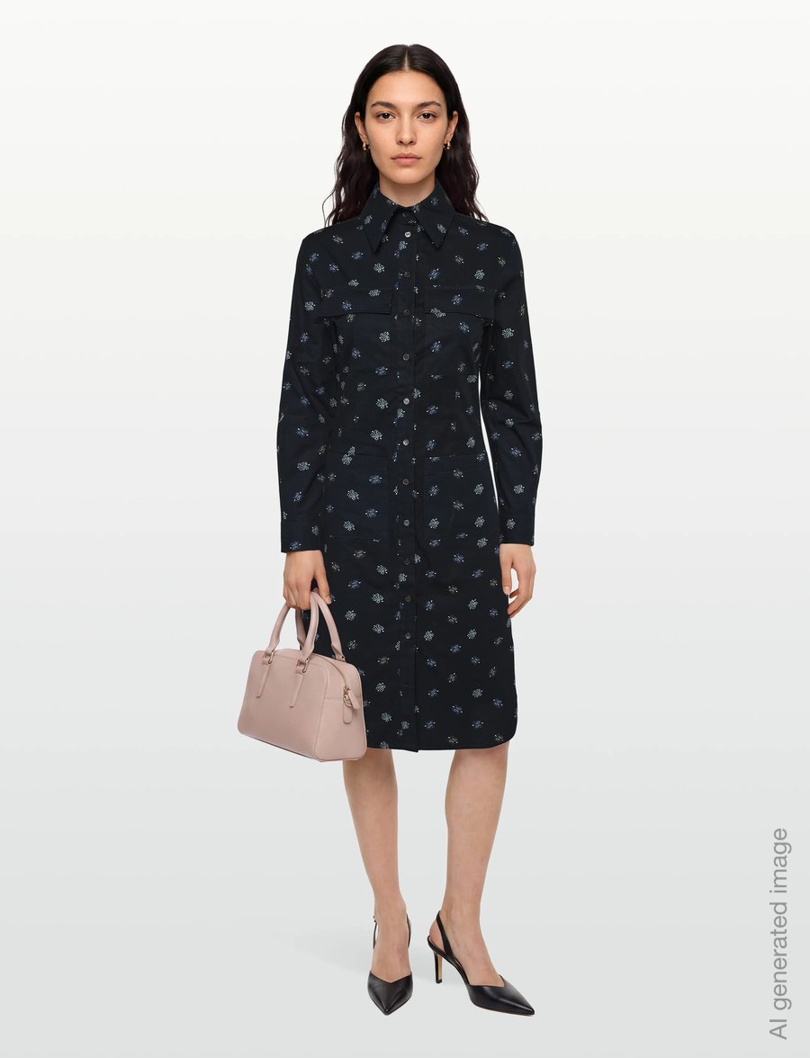 Maison Kitsune - FITTED SHIRT DRESS - skjortklänningar - black - 0