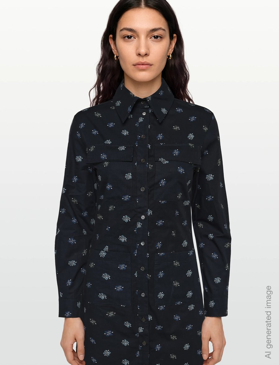 Maison Kitsune - FITTED SHIRT DRESS - skjortklänningar - black - 3