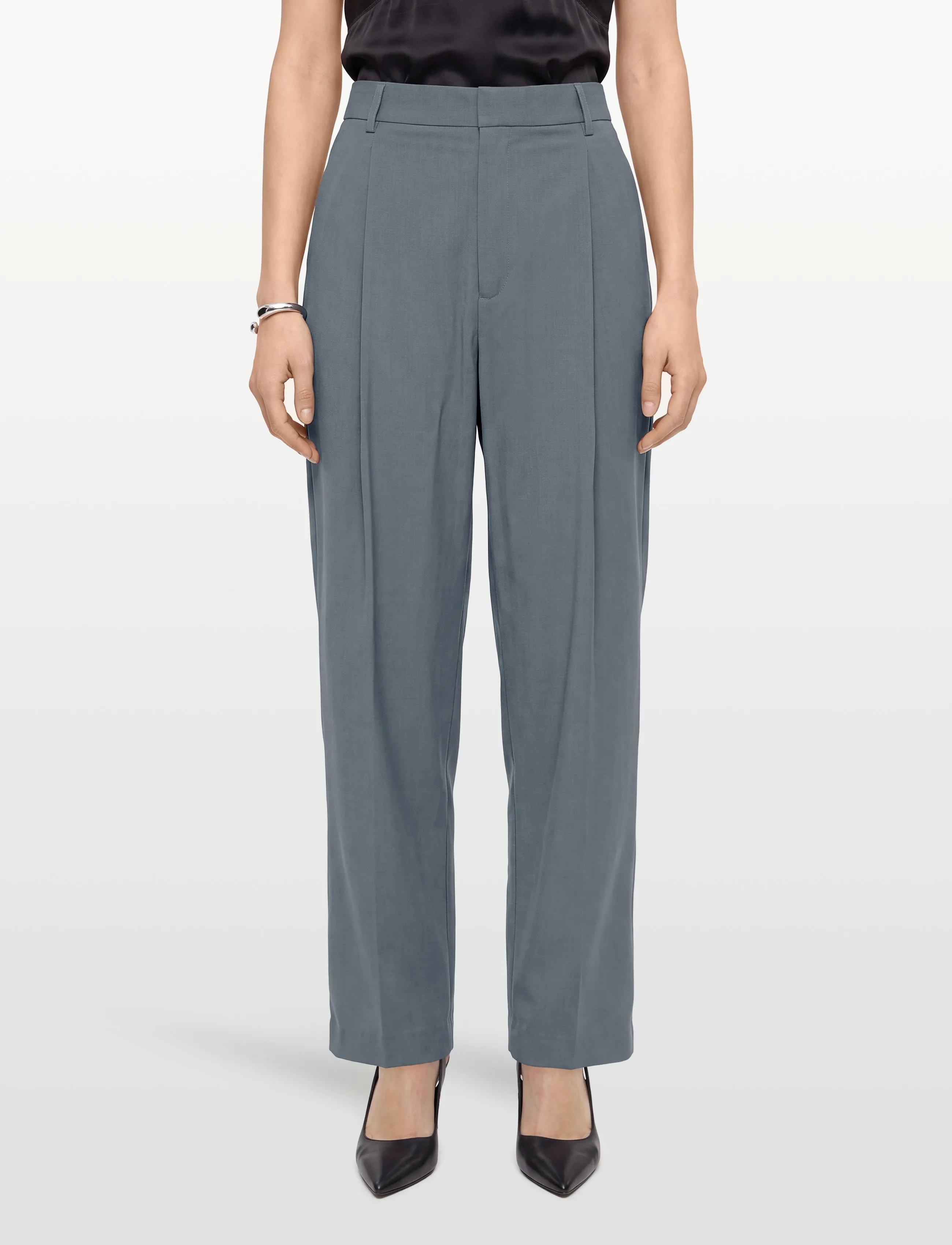 Maison Kitsune - SINGLE-PLEATED PANTS - pidulikud püksid - grey - 3