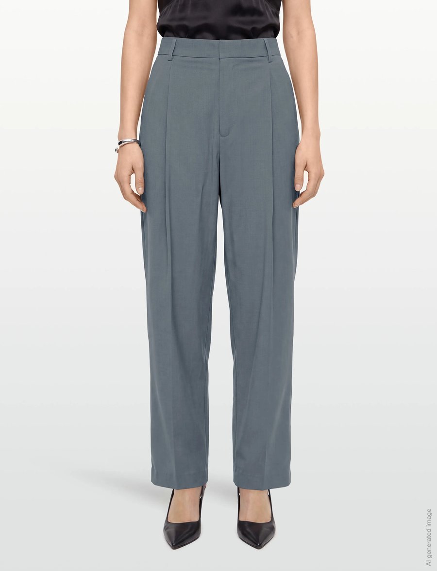 Maison Kitsune - SINGLE-PLEATED PANTS - pidulikud püksid - grey - 3