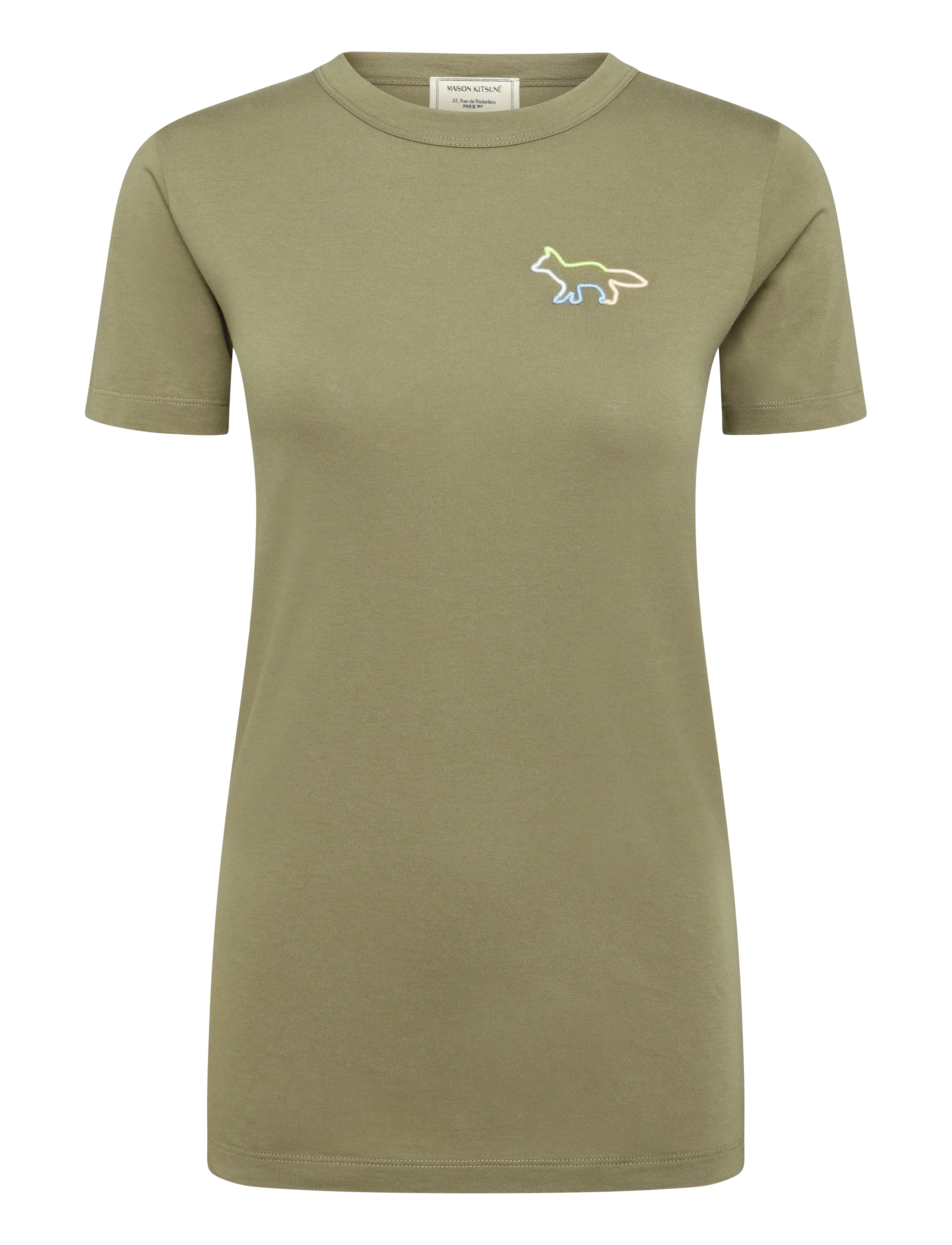 Maison Kitsune FITTED TEE-SHIRT - T-shirts & Toppe - KHAKI / khaki/green