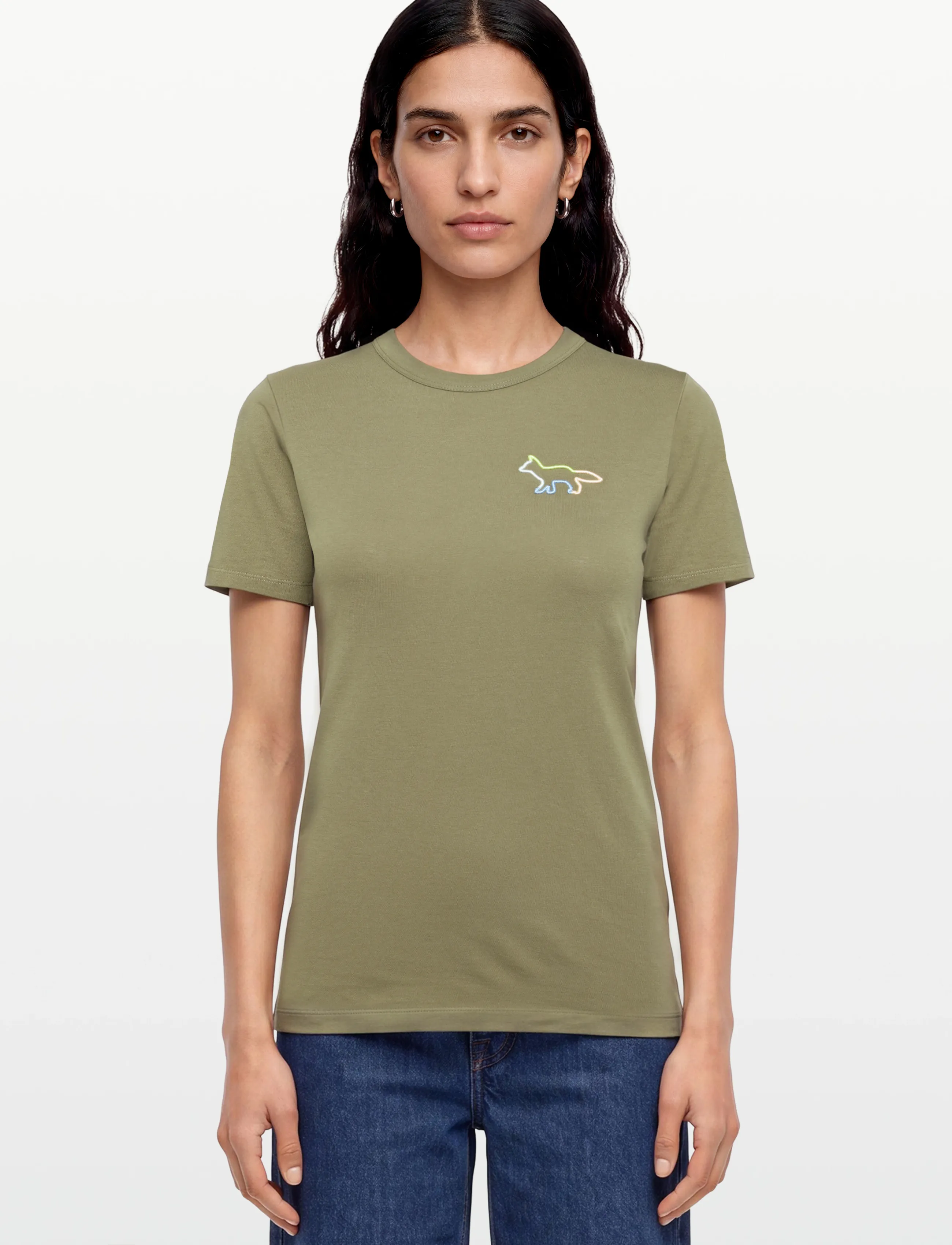 Maison Kitsune - FITTED TEE-SHIRT - t-särgid - khaki - 3
