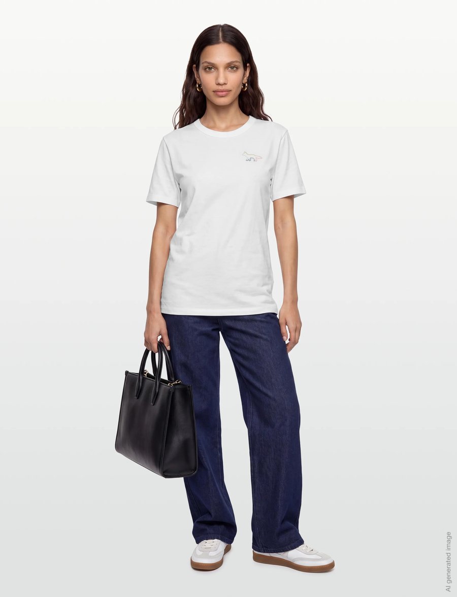 Maison Kitsune - FITTED TEE-SHIRT - t-särgid - white - 0