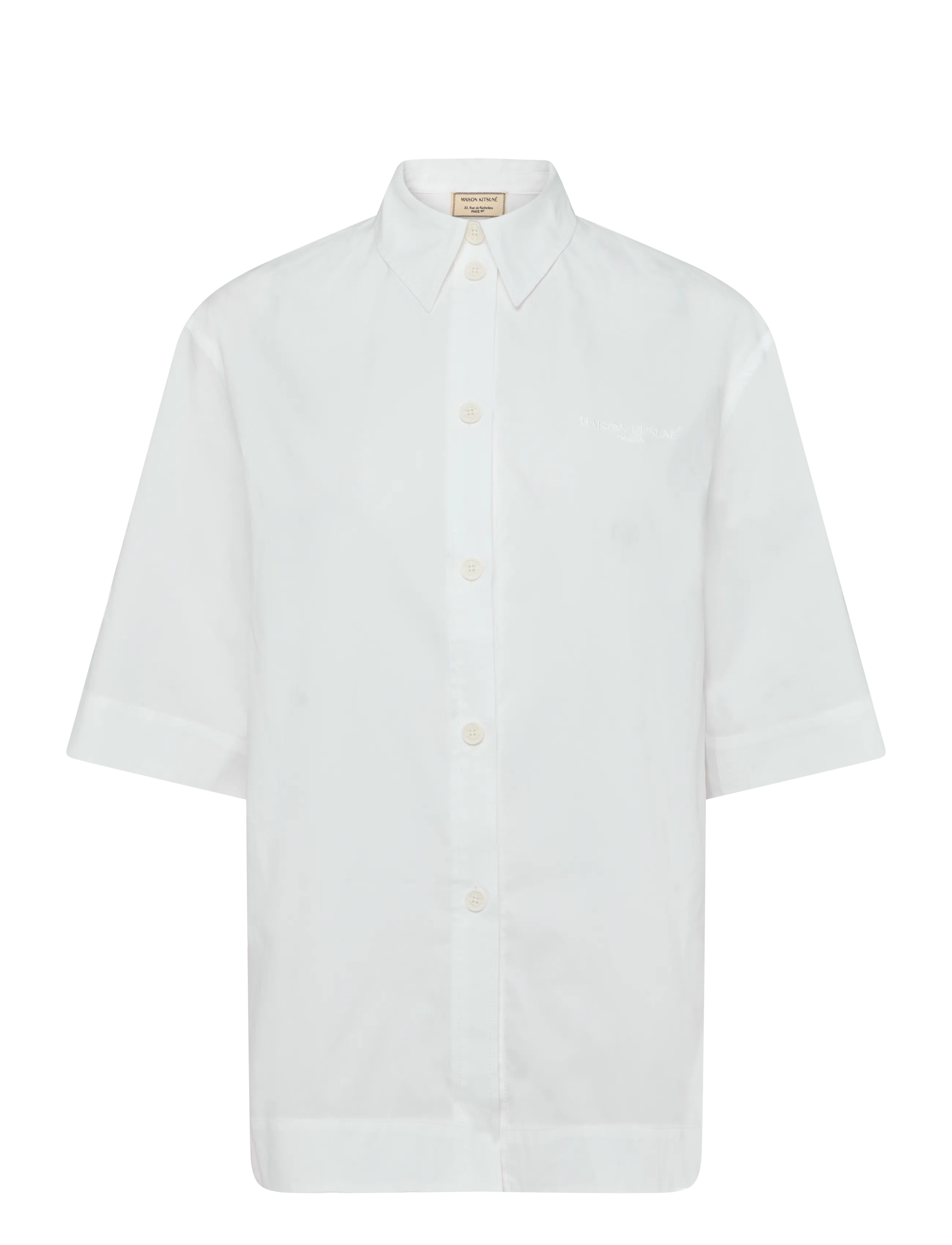 Maison Kitsune SHORT SLEEVES SHIRT - Lühikeste varrukatega särgid - WHITE / white