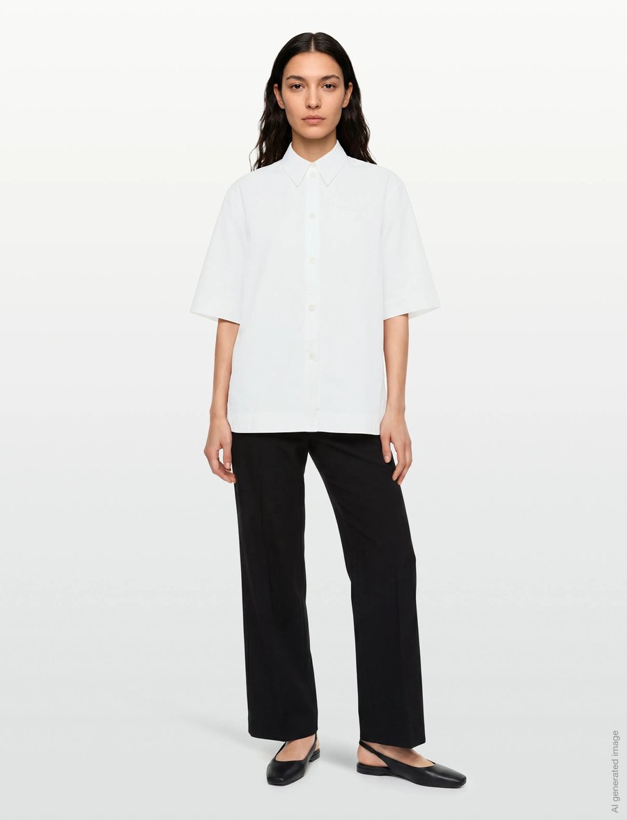 Maison Kitsune - SHORT SLEEVES SHIRT - kortärmade skjortor - white - 0