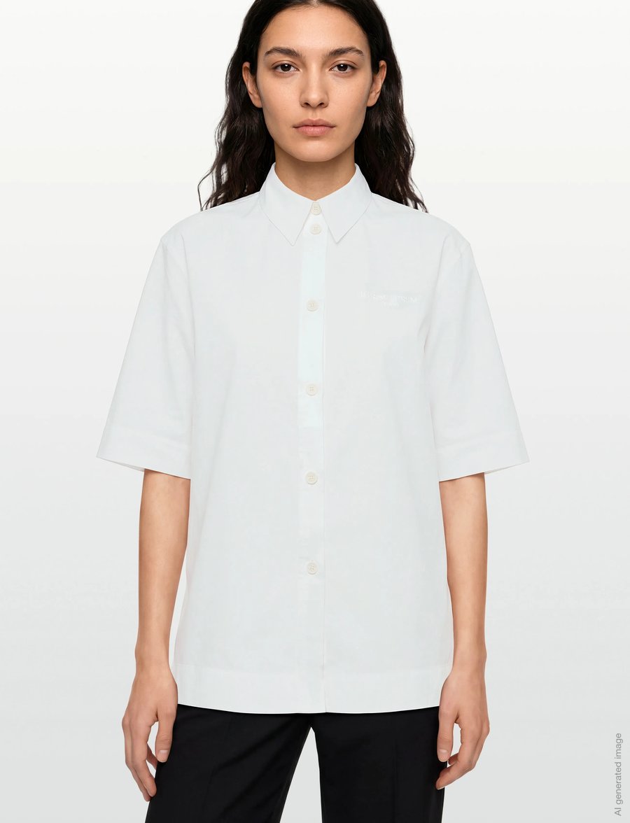 Maison Kitsune - SHORT SLEEVES SHIRT - kortärmade skjortor - white - 3