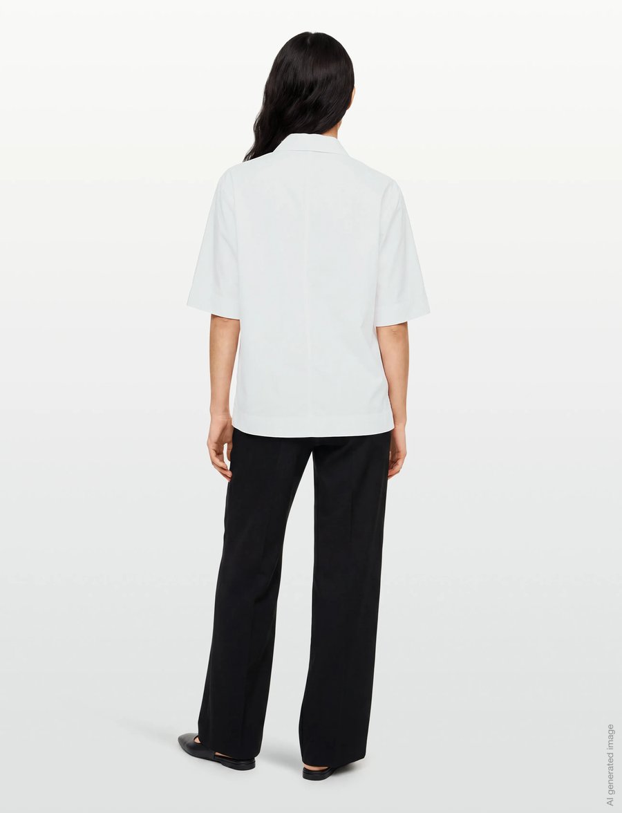 Maison Kitsune - SHORT SLEEVES SHIRT - kortärmade skjortor - white - 4