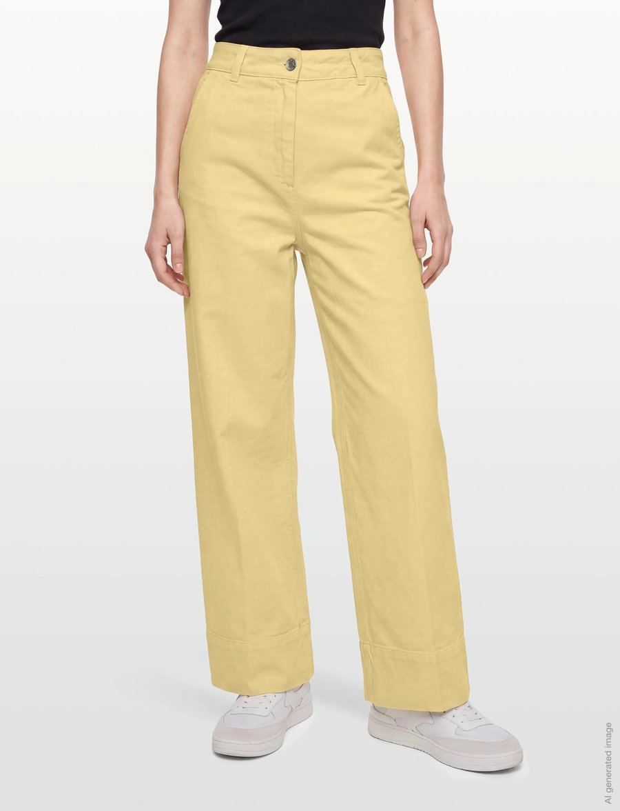 Maison Kitsune - LARGE HIGH-WAIST PANTS - culottes - yellow - 3