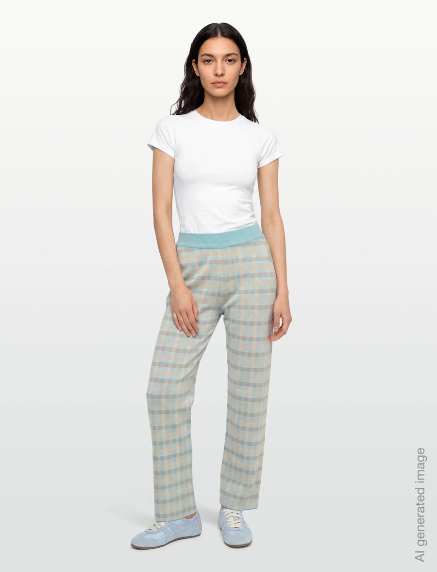 Maison Kitsune - KNIT PANT - hose mit geradem bein - sky - 0