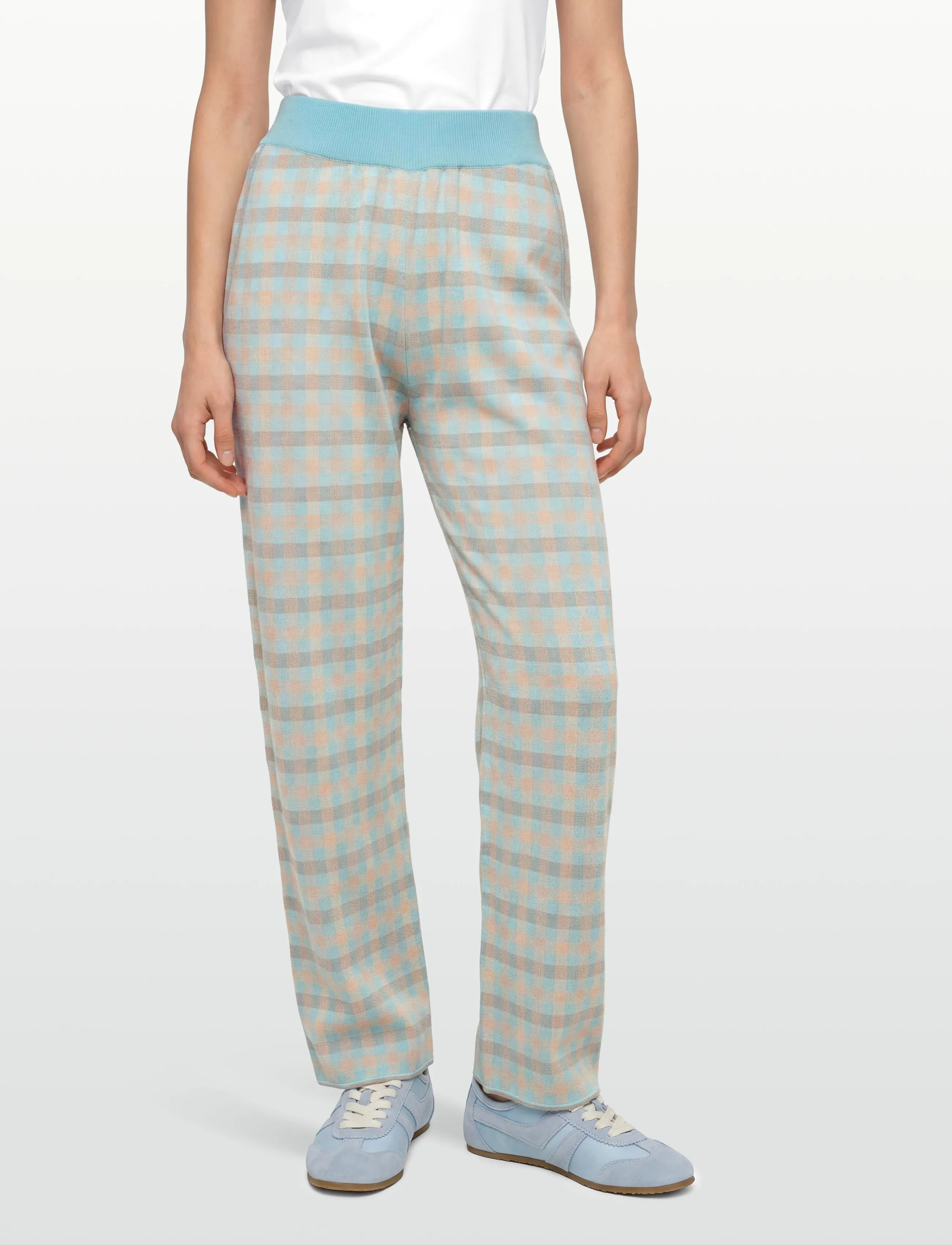 Maison Kitsune - KNIT PANT - straight leg trousers - sky - 3