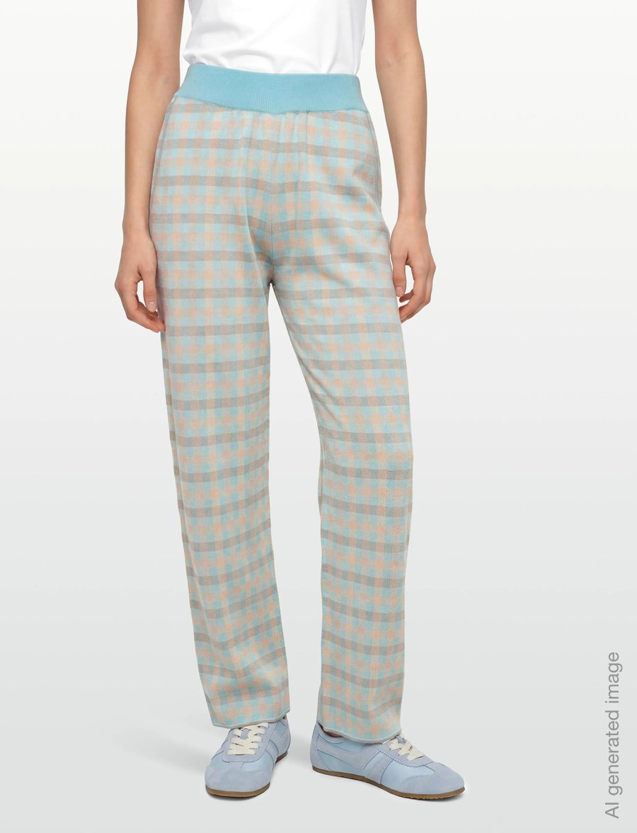 Maison Kitsune - KNIT PANT - hose mit geradem bein - sky - 3