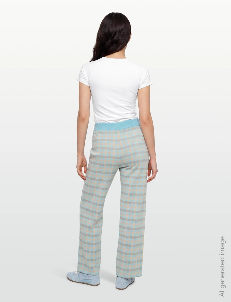 Maison Kitsune - KNIT PANT - hose mit geradem bein - sky - 4