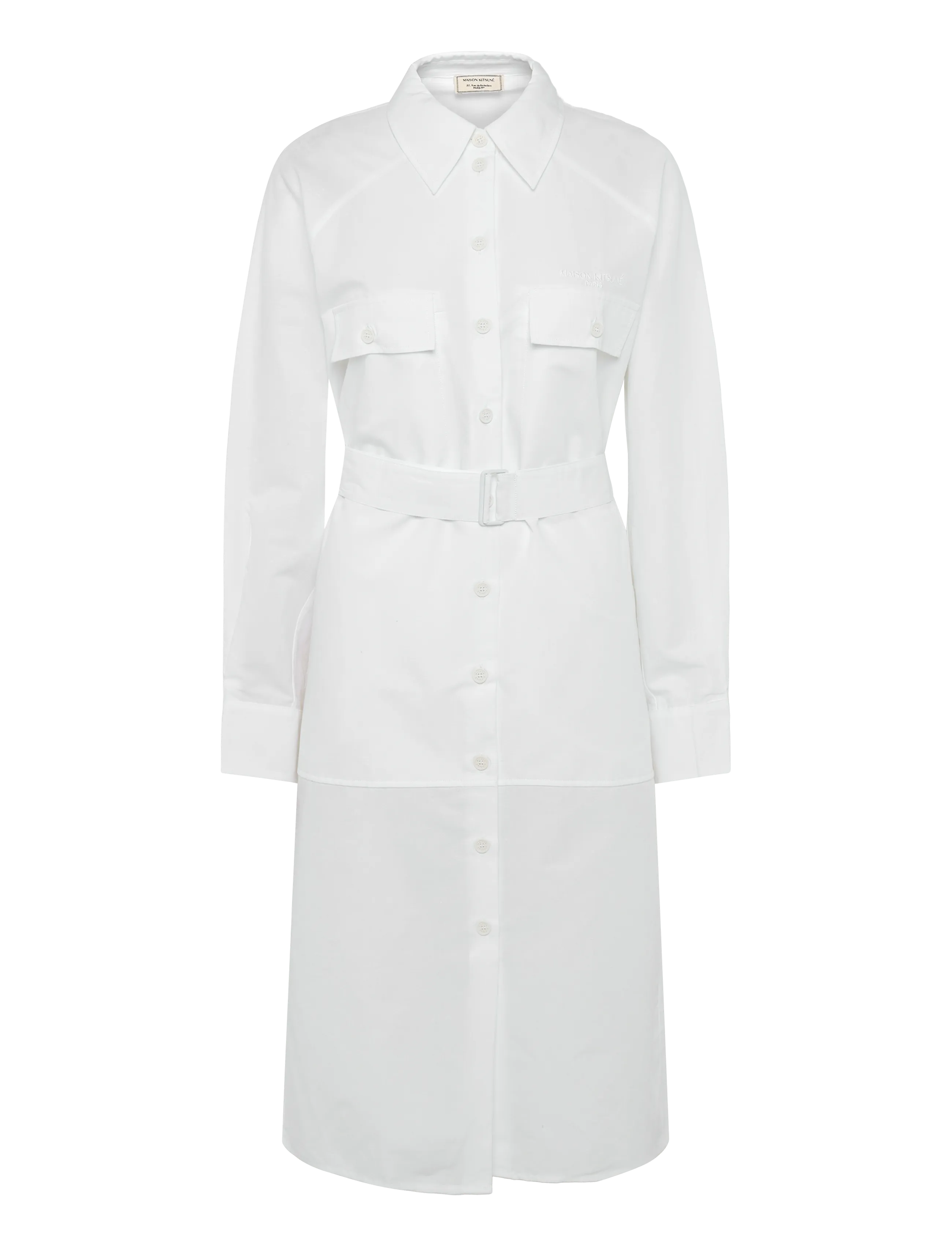 Maison Kitsune SHIRT DRESS - Kleidung - WHITE / white