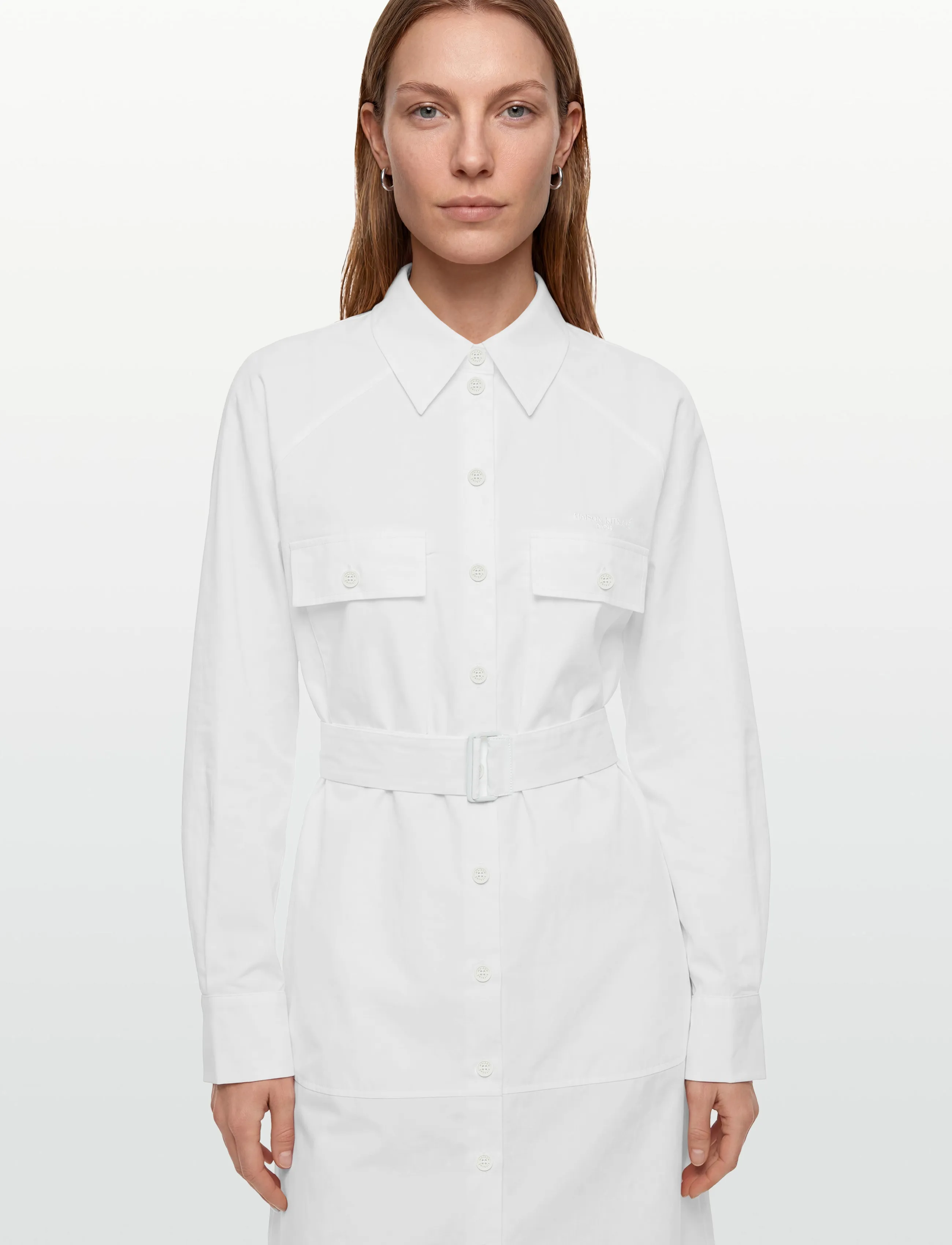 Maison Kitsune - SHIRT DRESS - skjortekjoler - white - 3