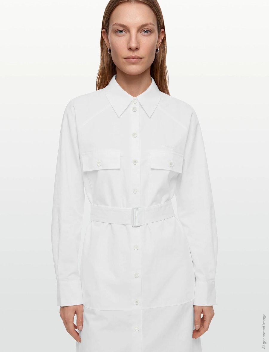 Maison Kitsune - SHIRT DRESS - skjortekjoler - white - 3