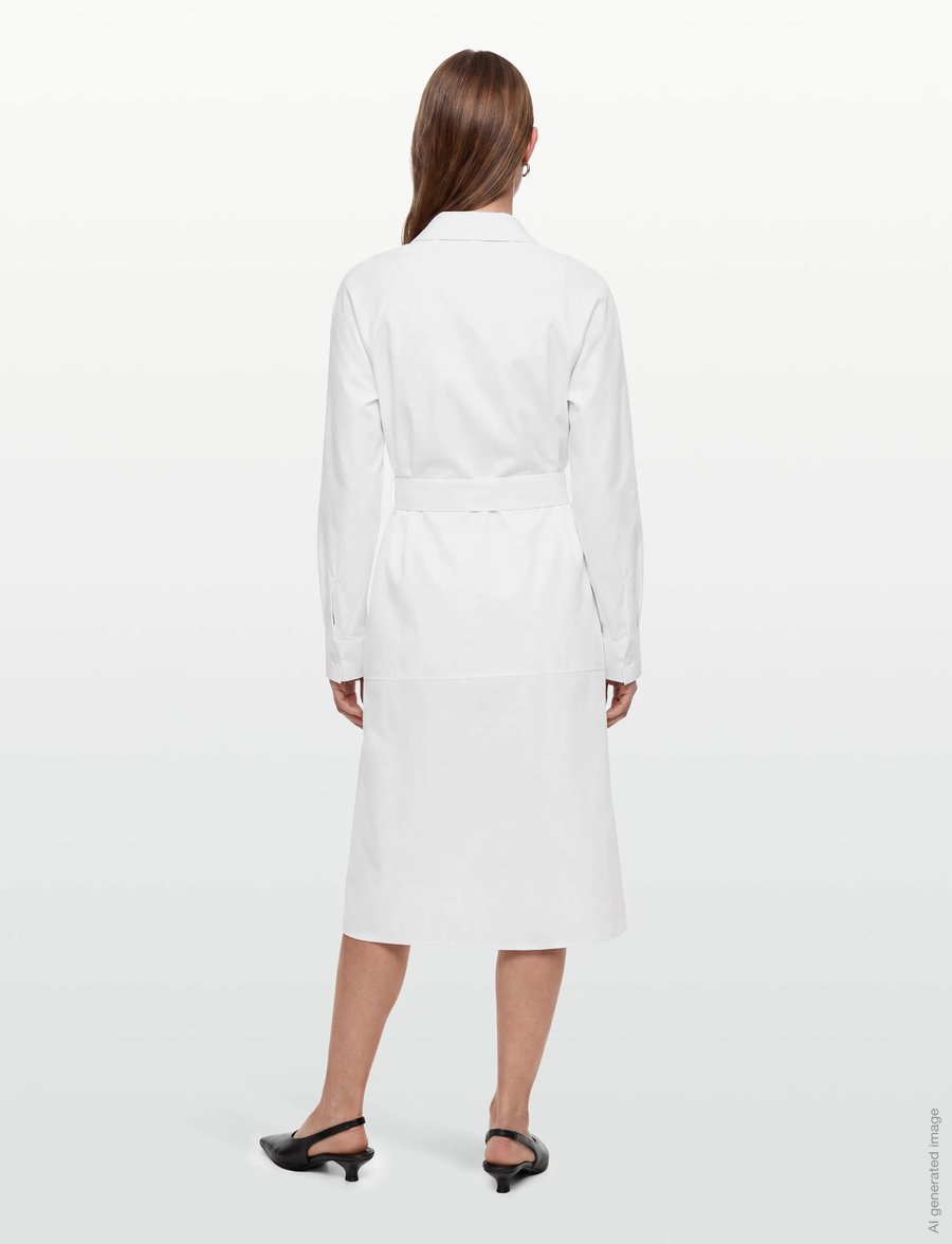 Maison Kitsune - SHIRT DRESS - skjortekjoler - white - 4
