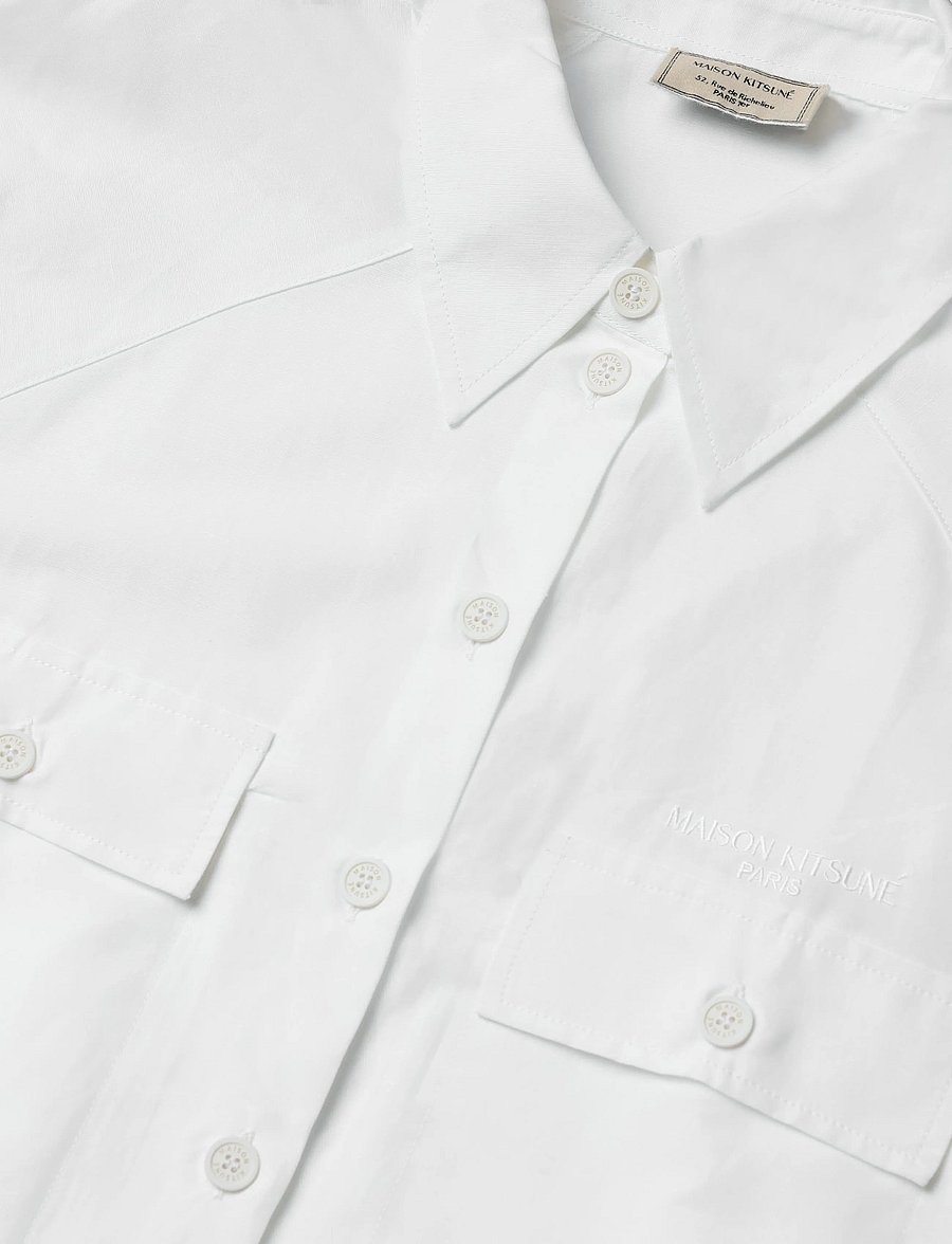 Maison Kitsune - SHIRT DRESS - hemdkleider - white - 2