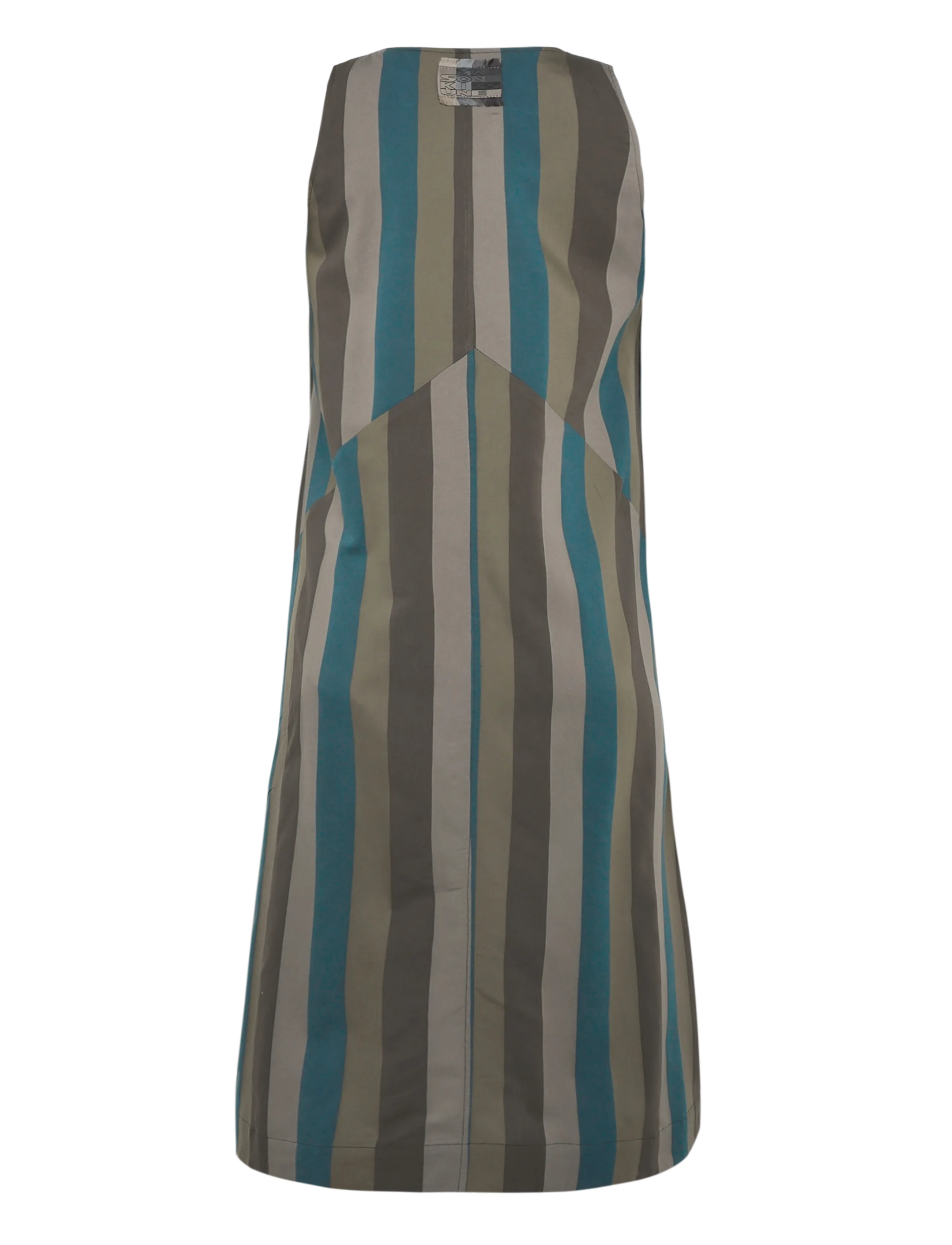 Maison Kitsune - BUTTONED CAMISOLE DRESS - khaki stripe - 1