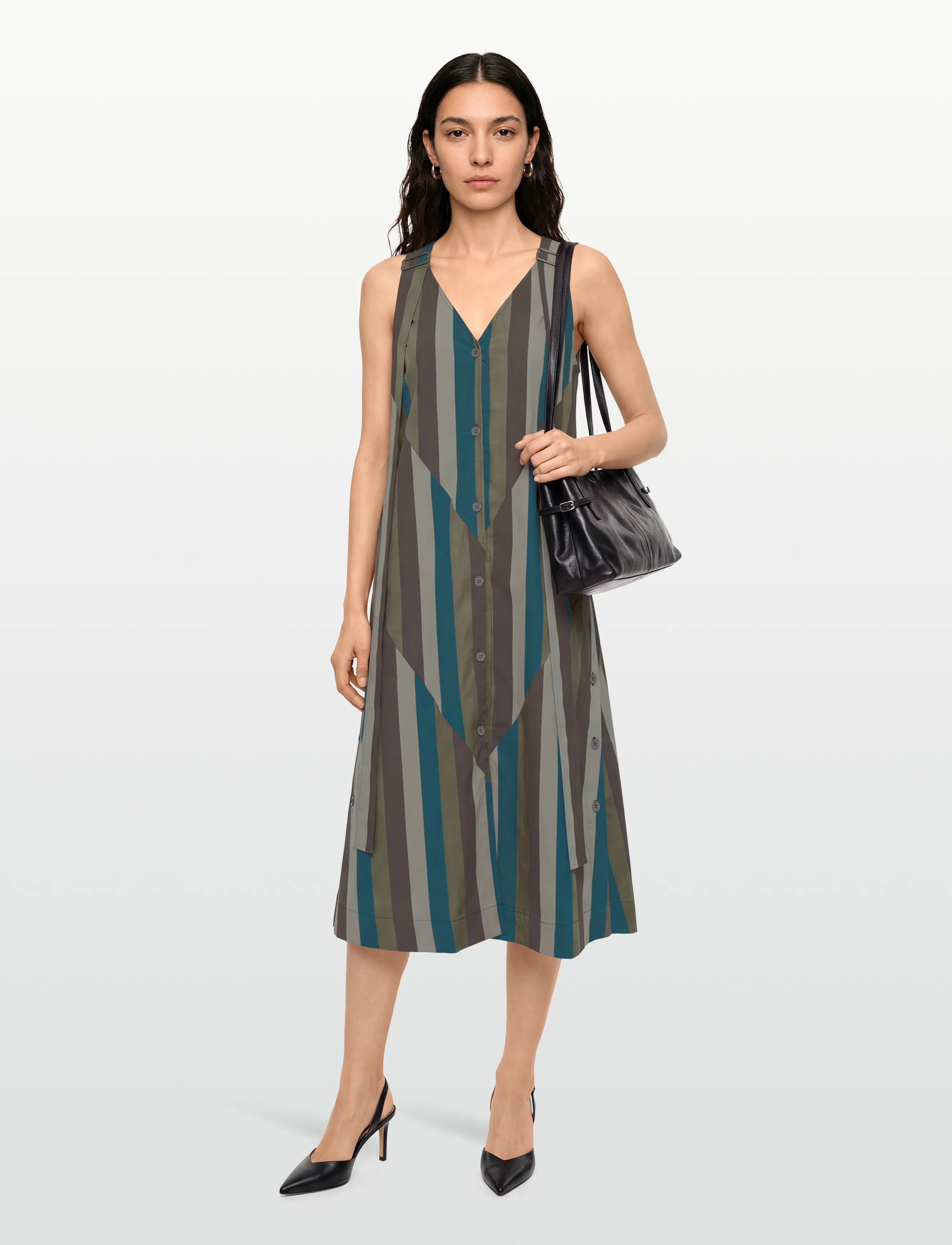 Maison Kitsune Buttoned Camisole Dress, 36, Dresses, Khakigrün - Maxi Frauen