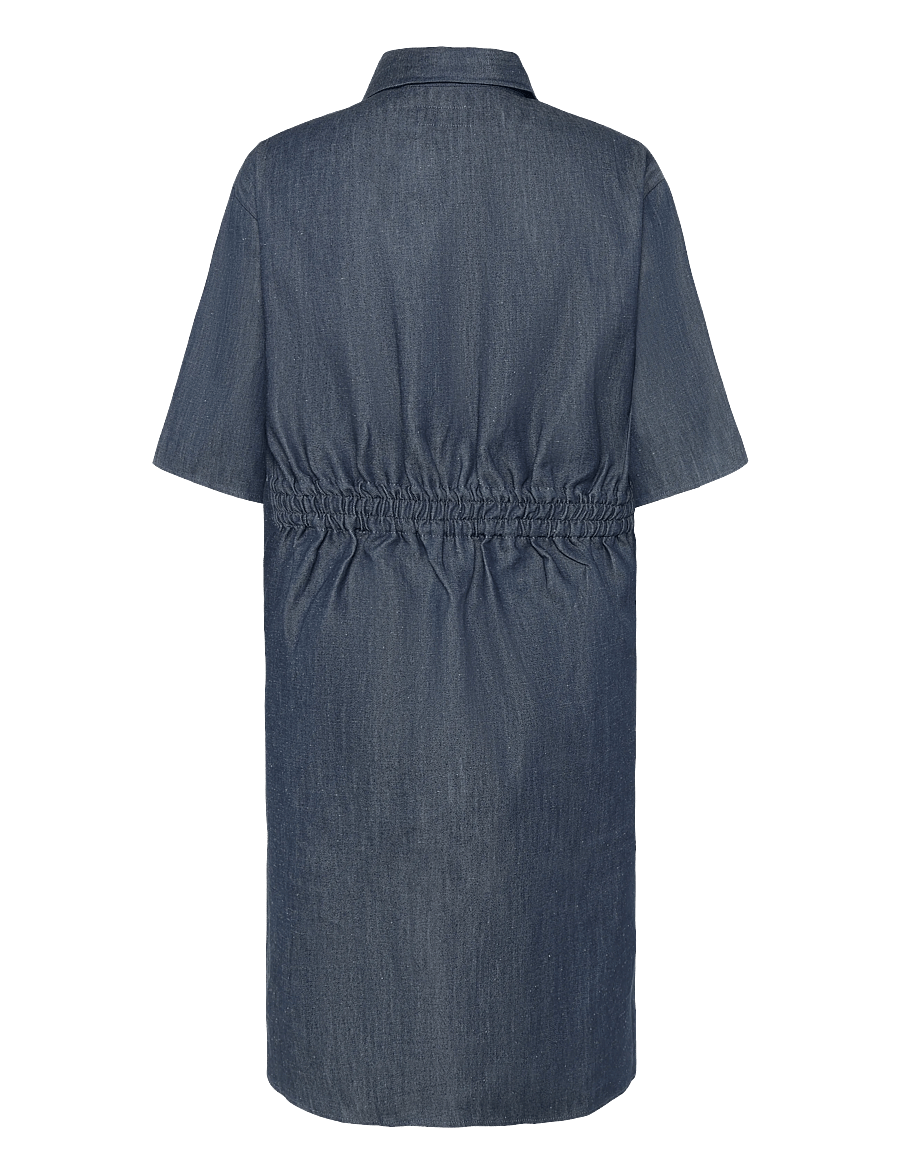 Maison Kitsune - BUTTONED POLO DRESS - särkkleidid - indigo - 1