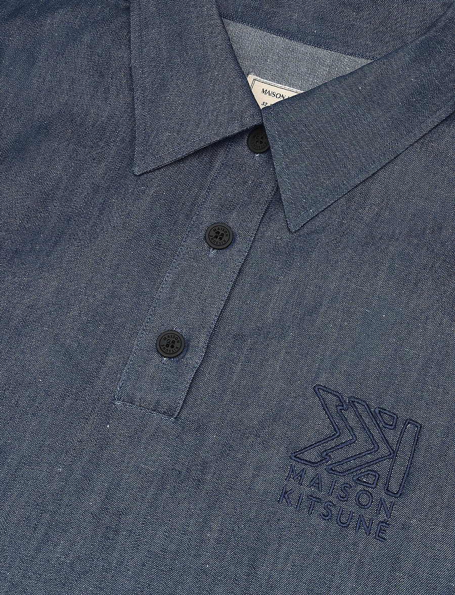 Maison Kitsune - BUTTONED POLO DRESS - särkkleidid - indigo - 2